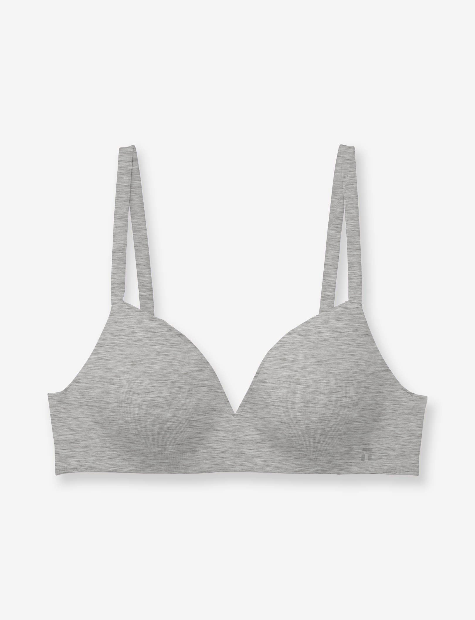Cool Cotton Lightly Lined Wireless Bra::Heather Grey
