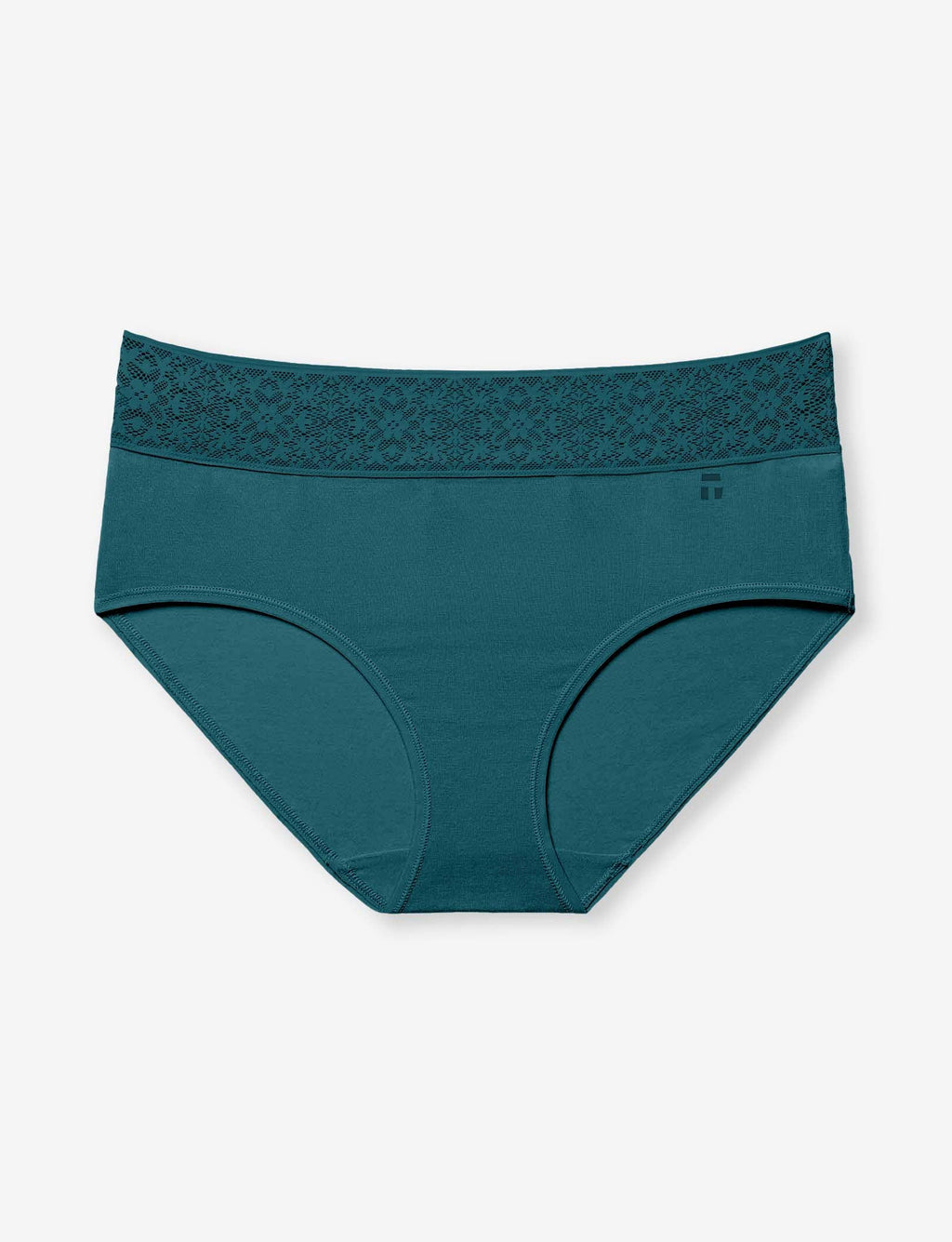 Women's Cool Cotton High Rise Brief, Lace Waist::Mediterranea Lace Waist
