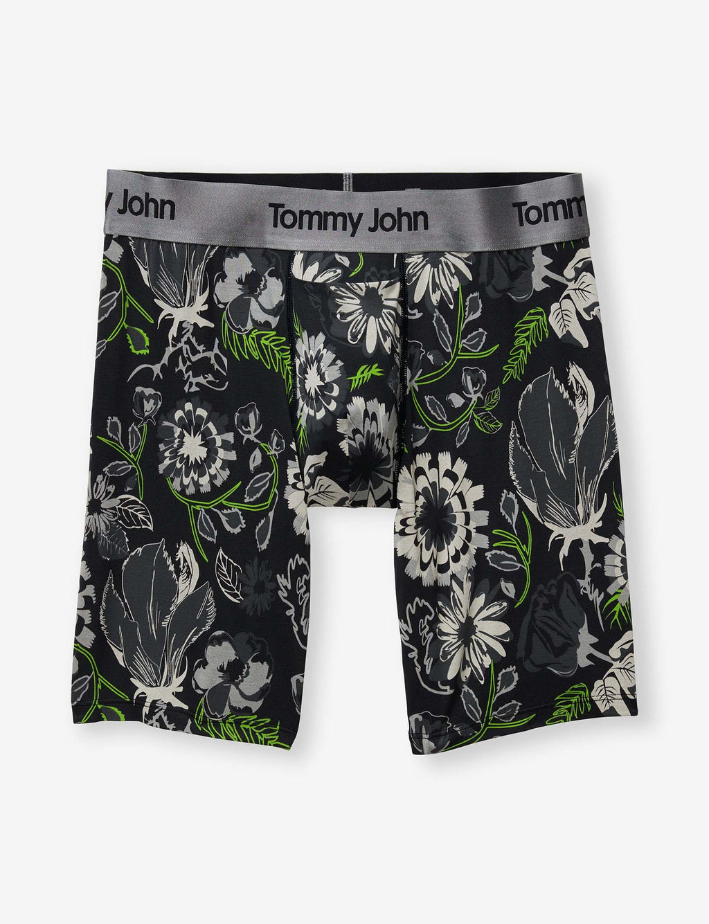 Second Skin Boxer Brief 8"::Black Botanical