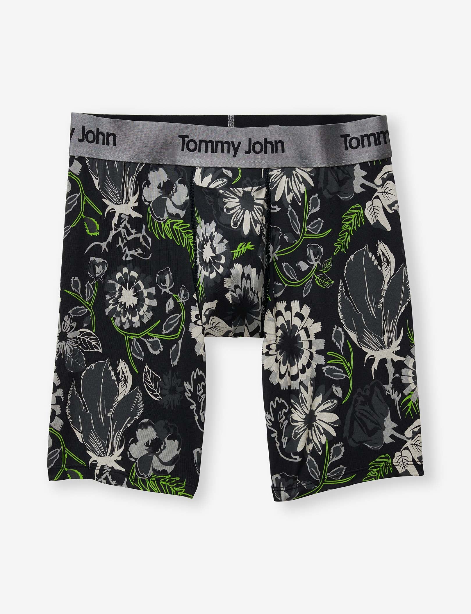 Second Skin Boxer Brief 8"::Black Botanical