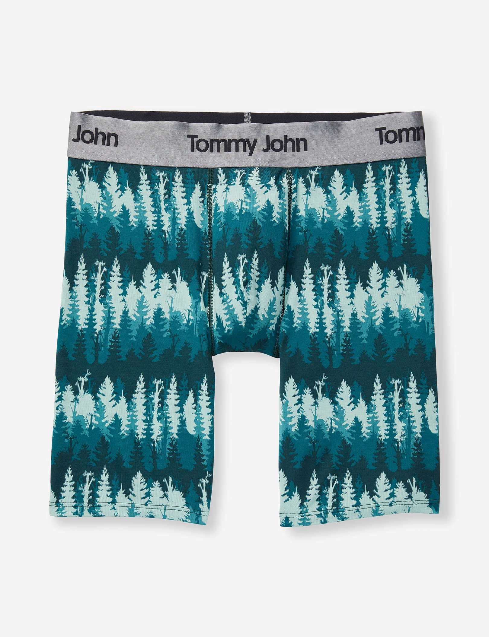 Second Skin Boxer Brief 8"::Green Treeline Print