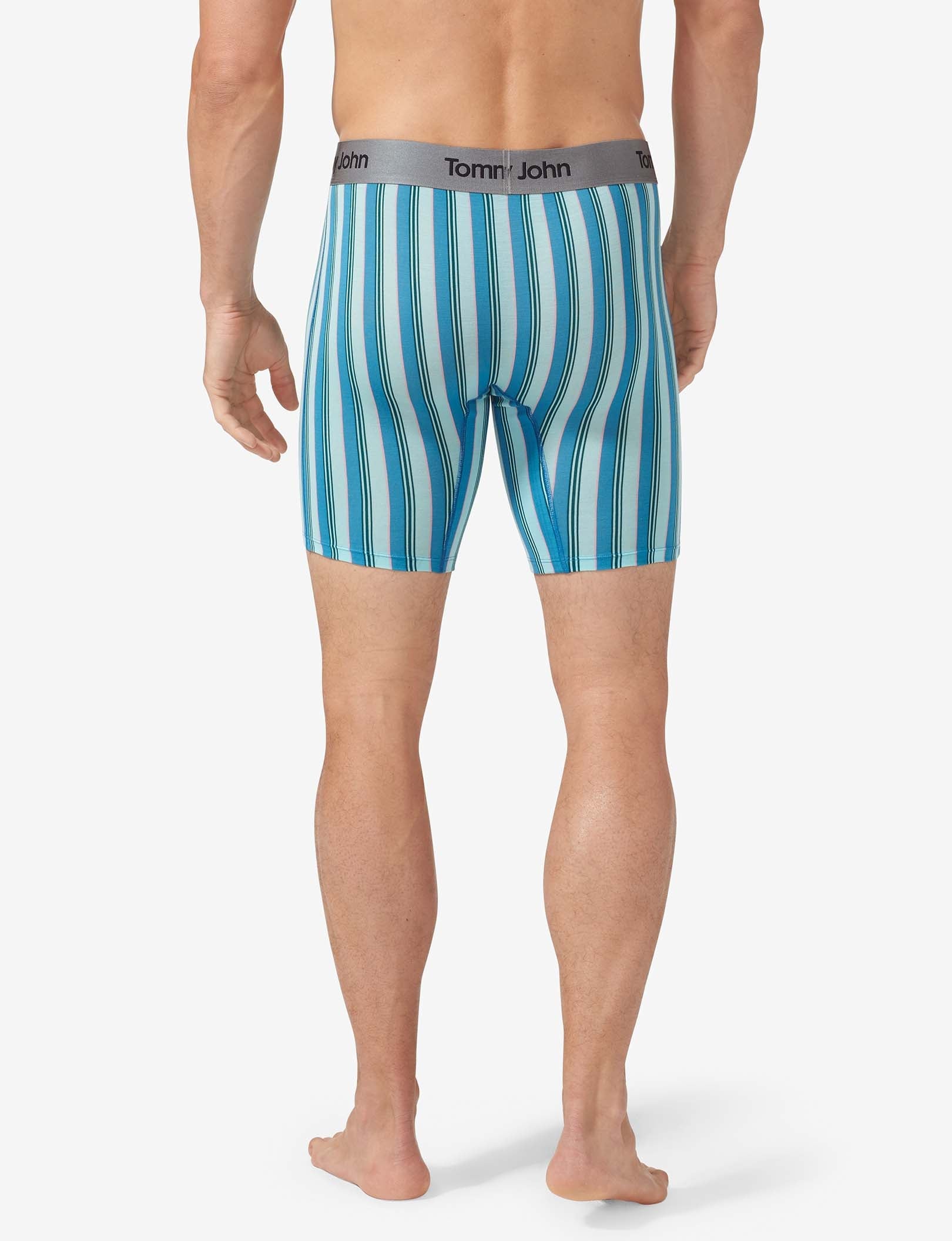 Second Skin Boxer Brief 8"::Island Goodnight Stripe