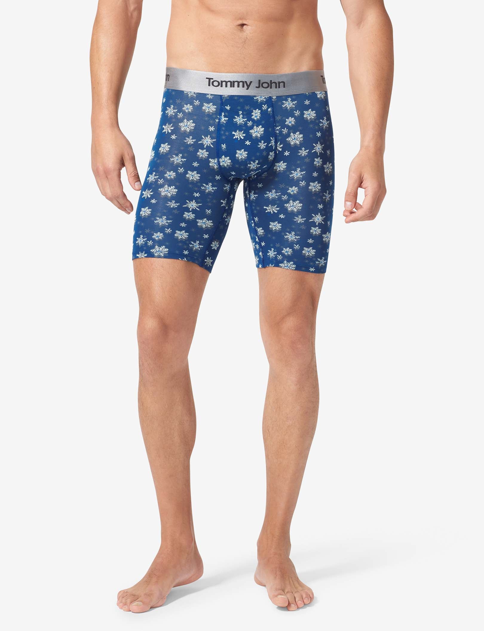 Second Skin Boxer Brief 8"::Estate Blue Snowfall