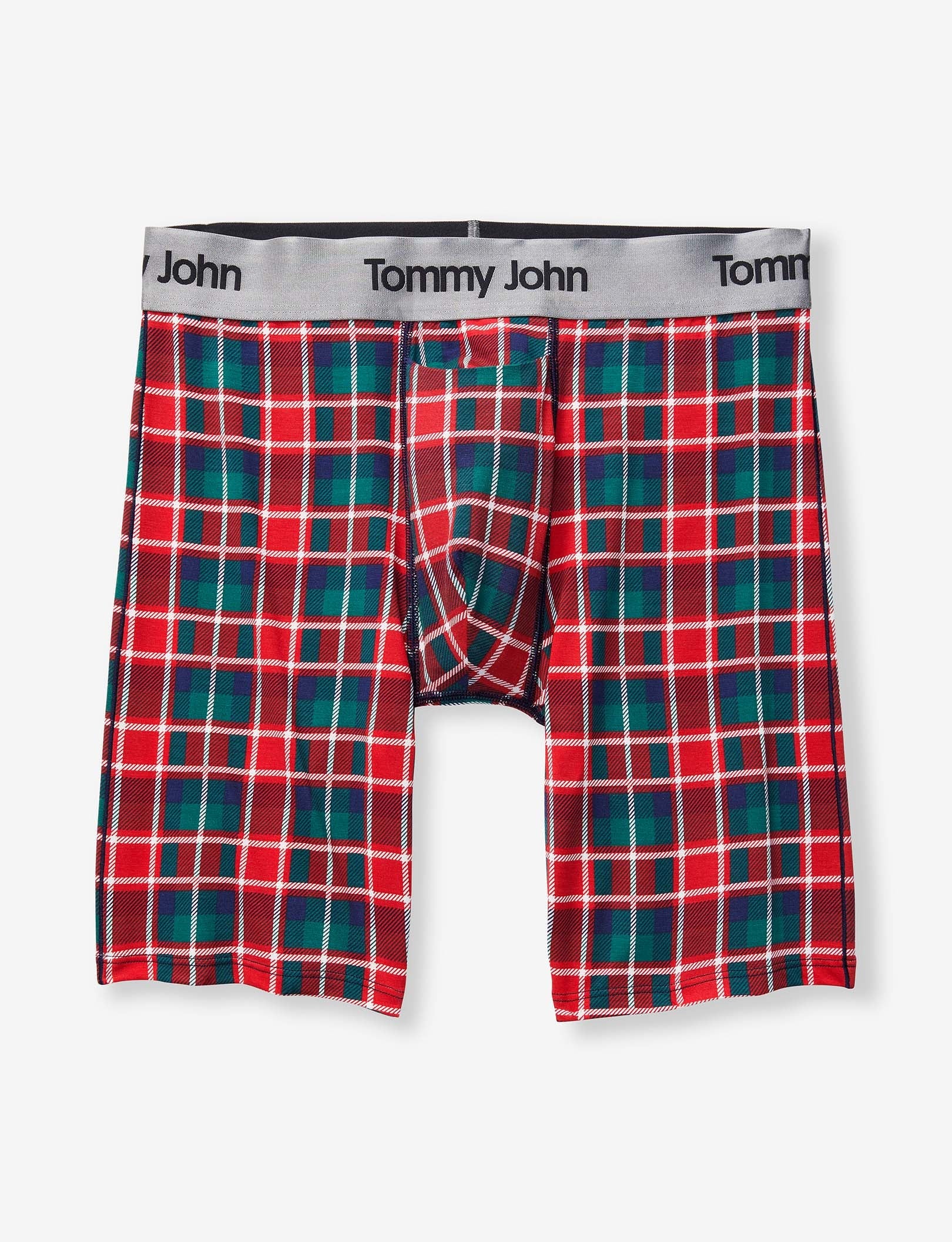 Second Skin Boxer Brief 8"::Haute Red Plaid