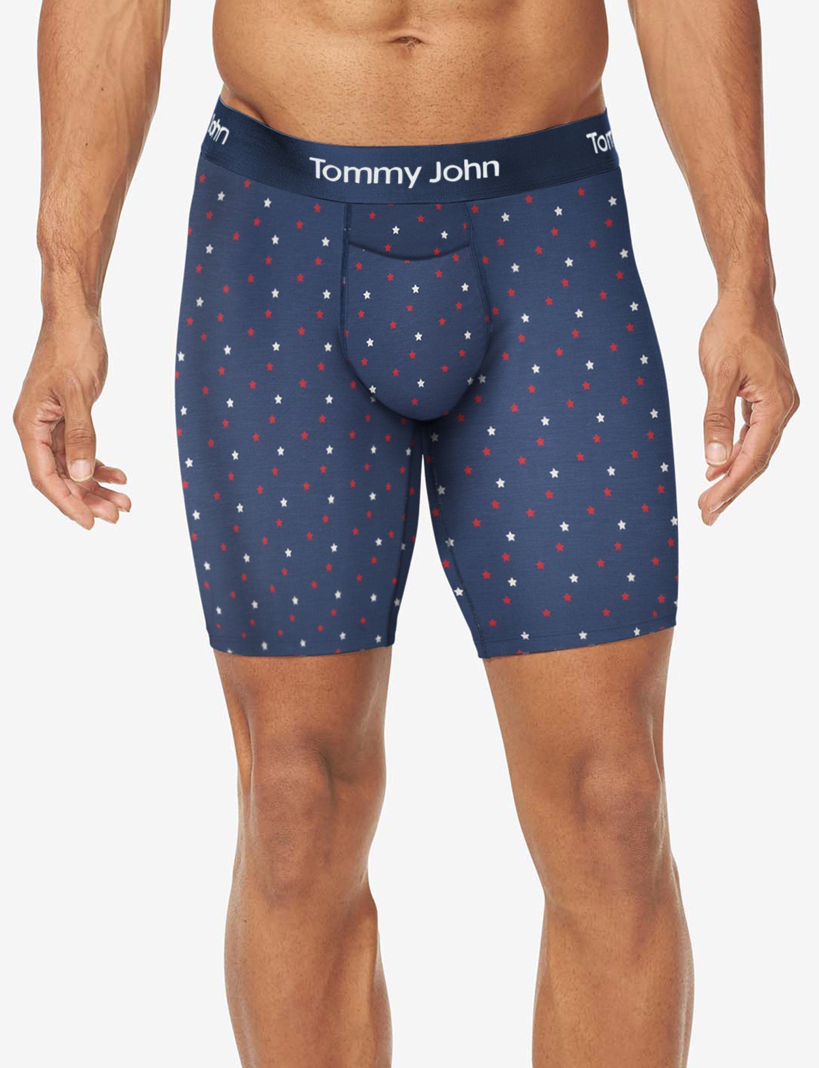 Second Skin Boxer Brief 8"::Dress Blues Super Star