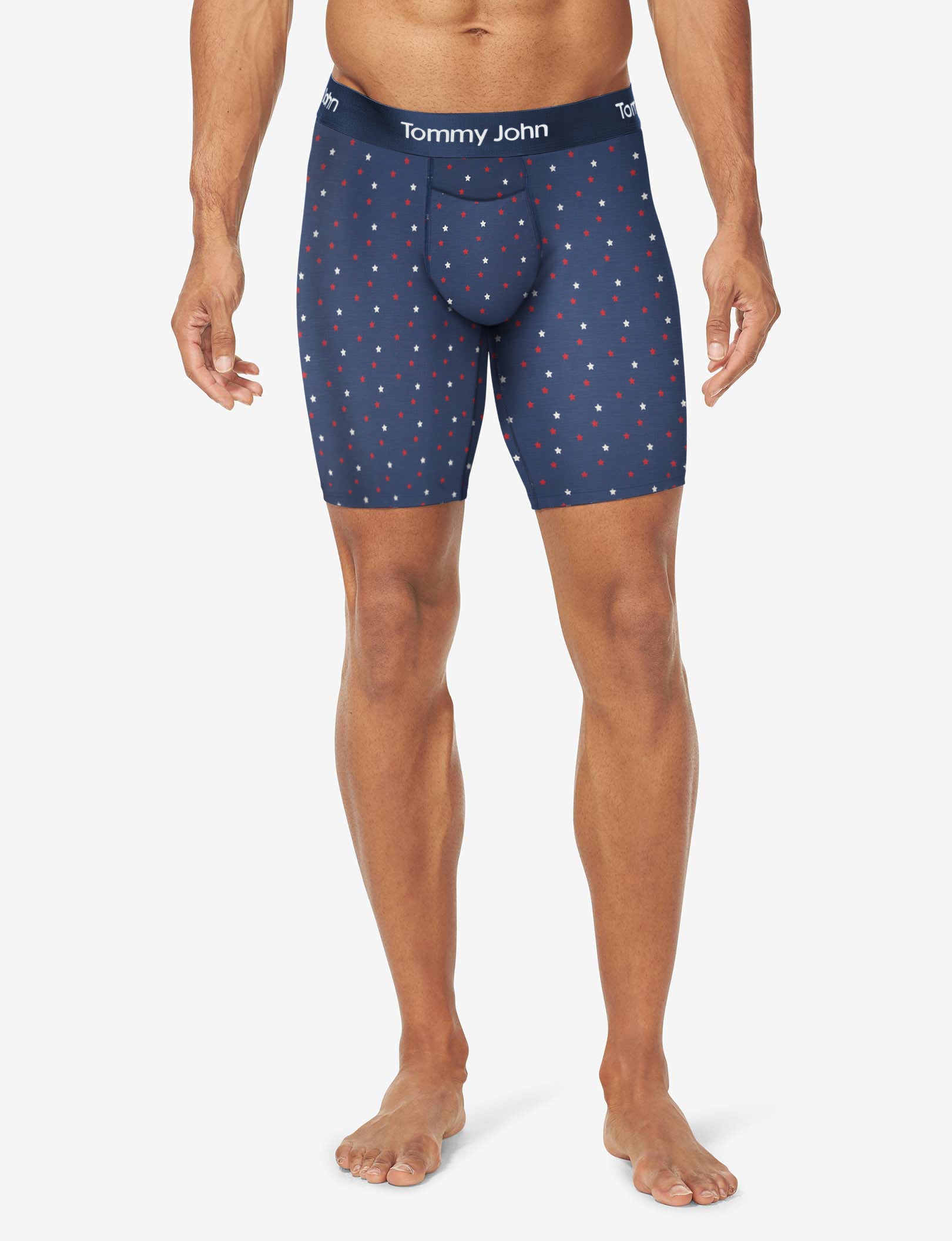 Second Skin Boxer Brief 8"::Dress Blues Super Star