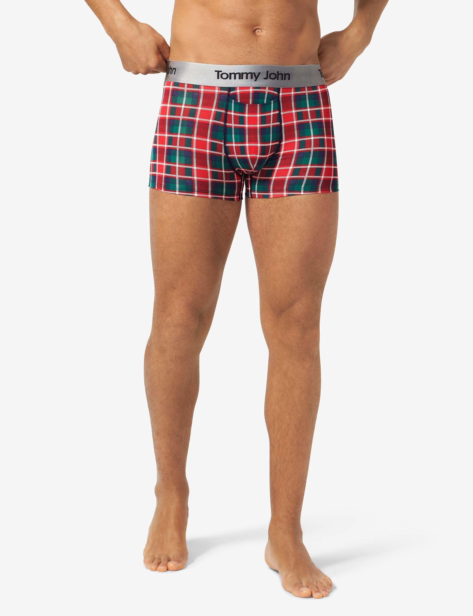 Second Skin Square Cut 2"::Haute Red Plaid