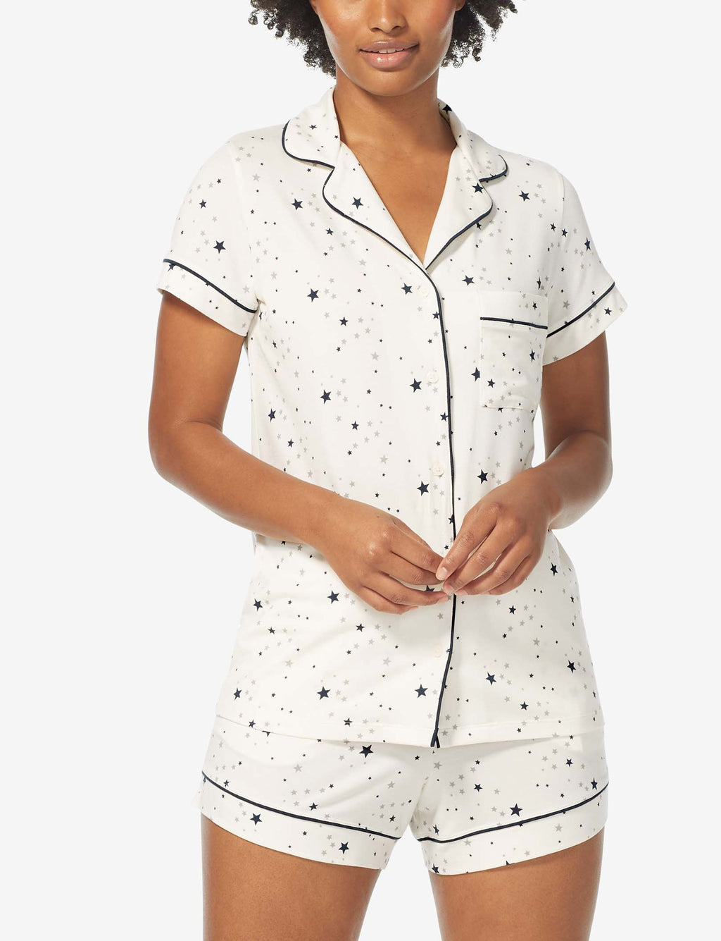 Women's Pajama Short Sleeve Top::Starry Sleep