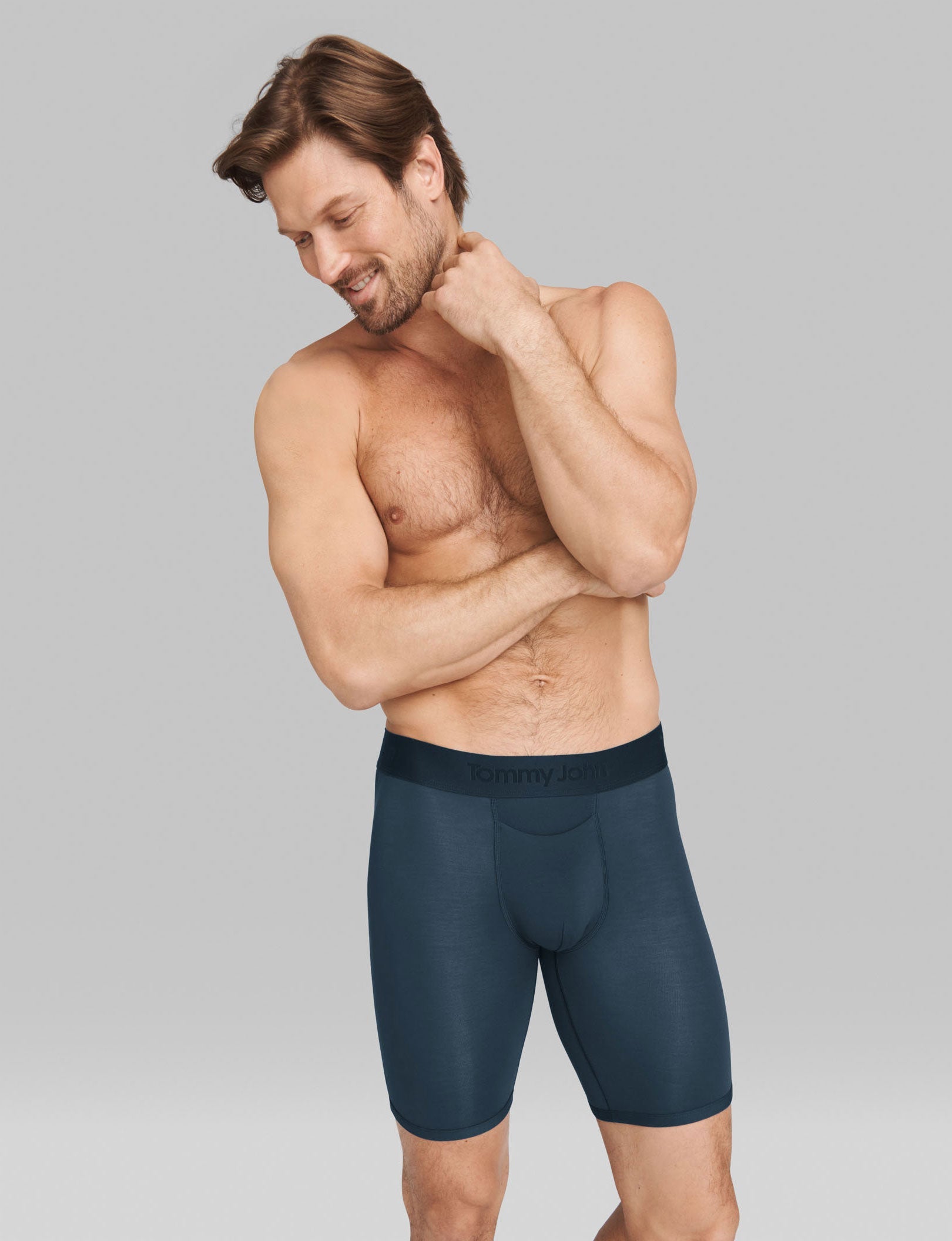 Second Skin Boxer Brief 8"::Dress Blues