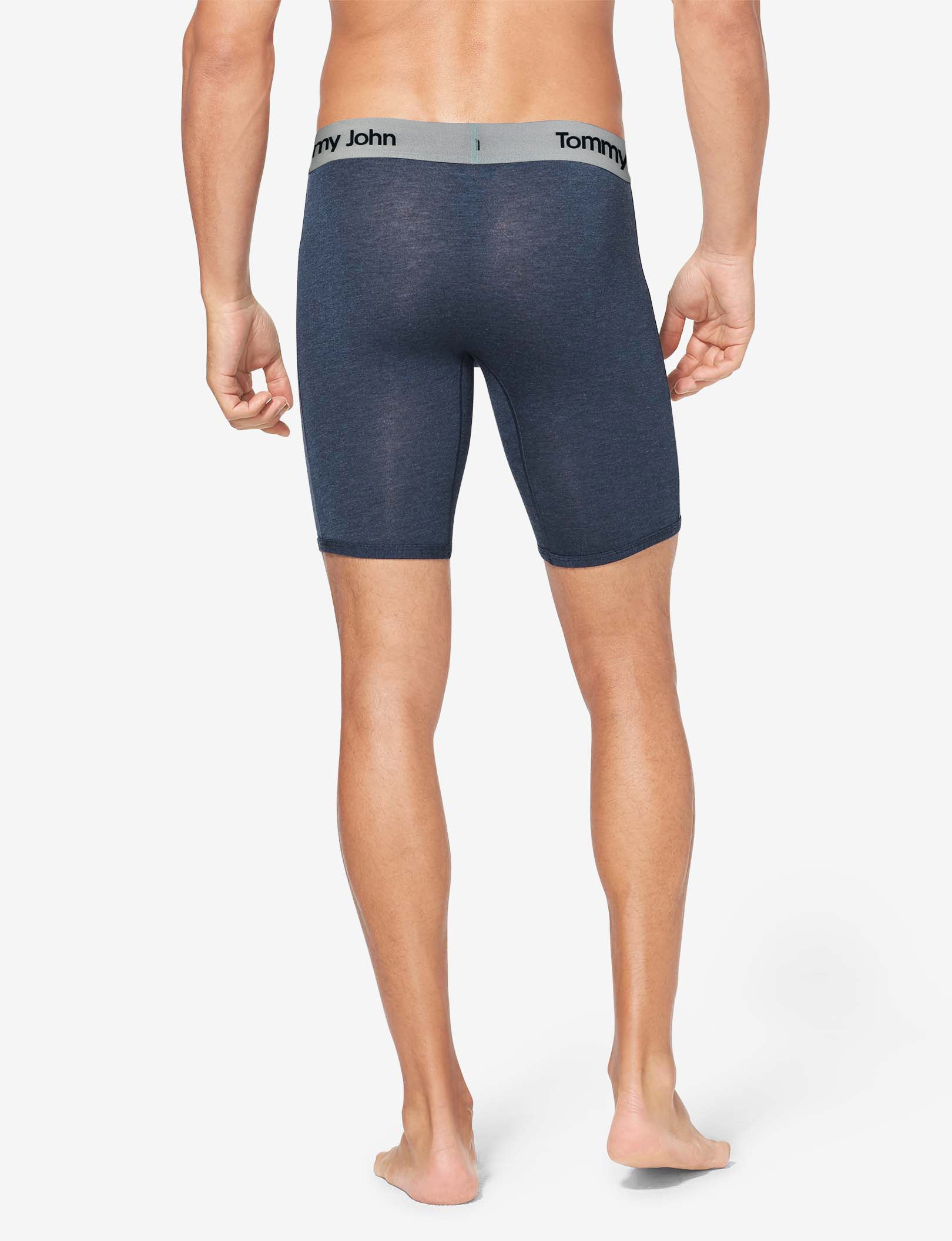 Second Skin Boxer Brief 8"::Dress Blues Heather