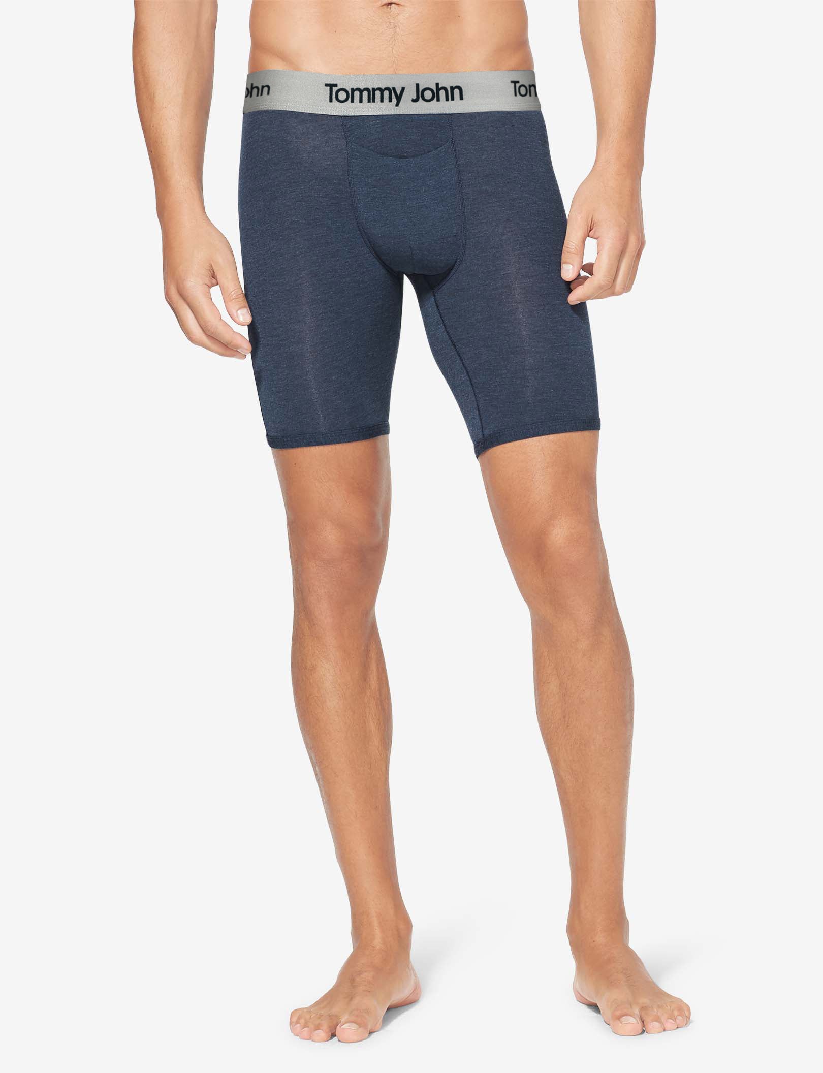 Second Skin Boxer Brief 8"::Dress Blues Heather