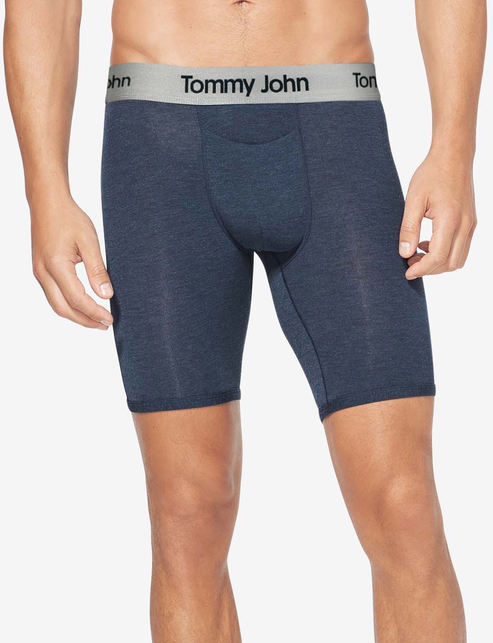 Second Skin Boxer Brief 8"::Dress Blues Heather