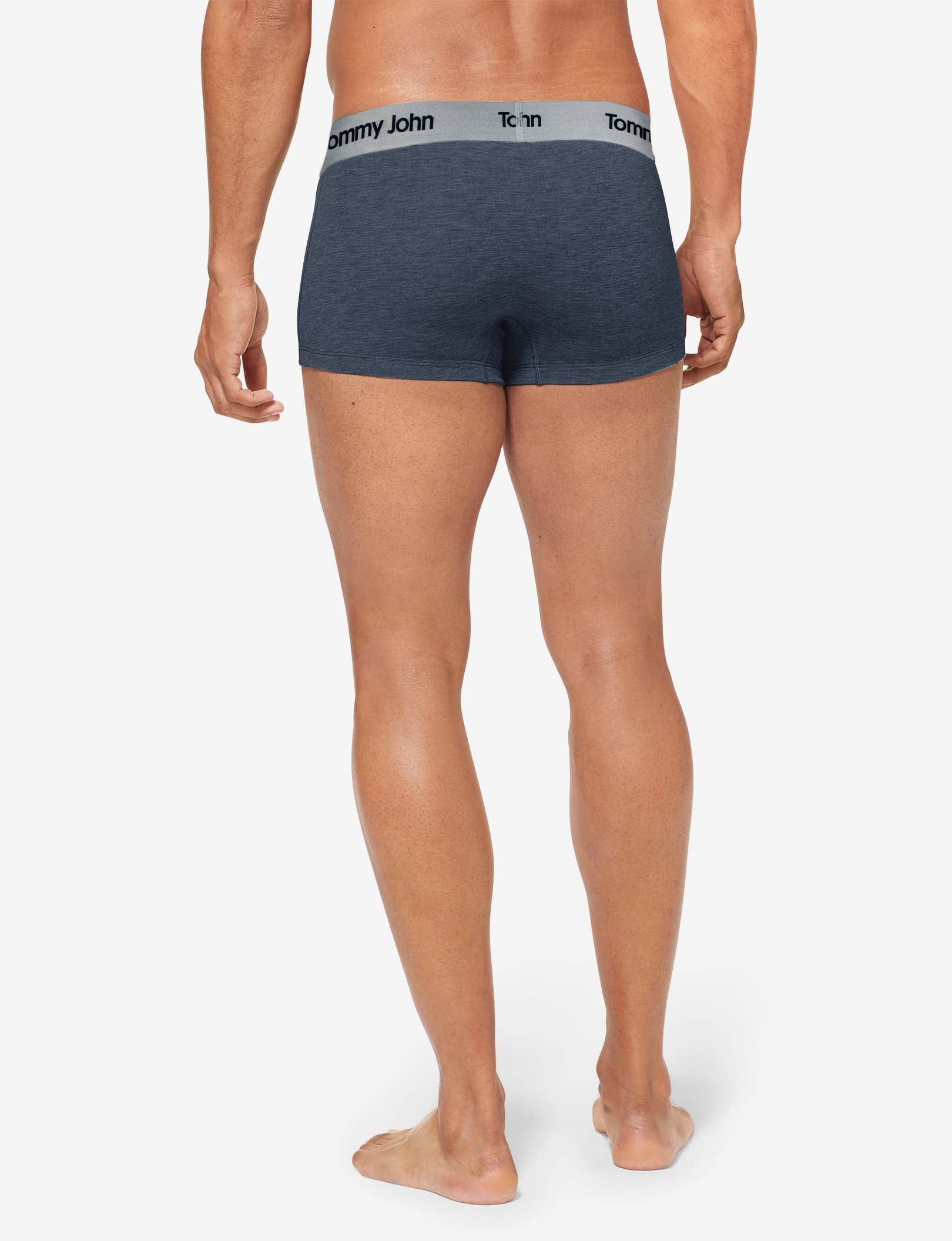 Second Skin Square Cut, Titanium Waistband::Dress Blues Heather