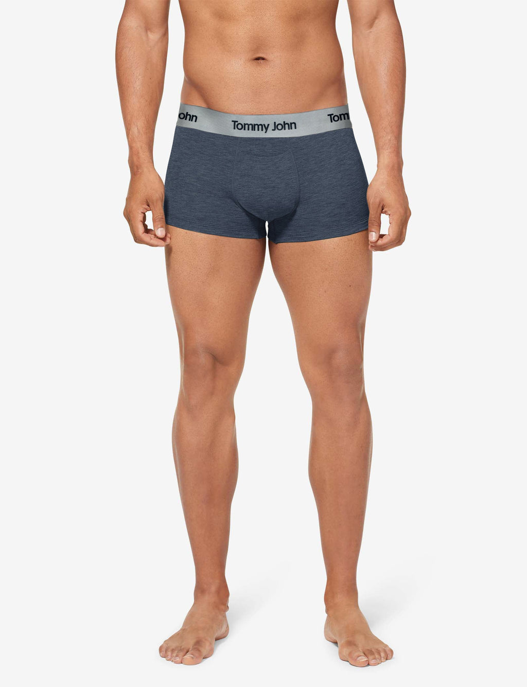 Second Skin Square Cut, Titanium Waistband::Dress Blues Heather