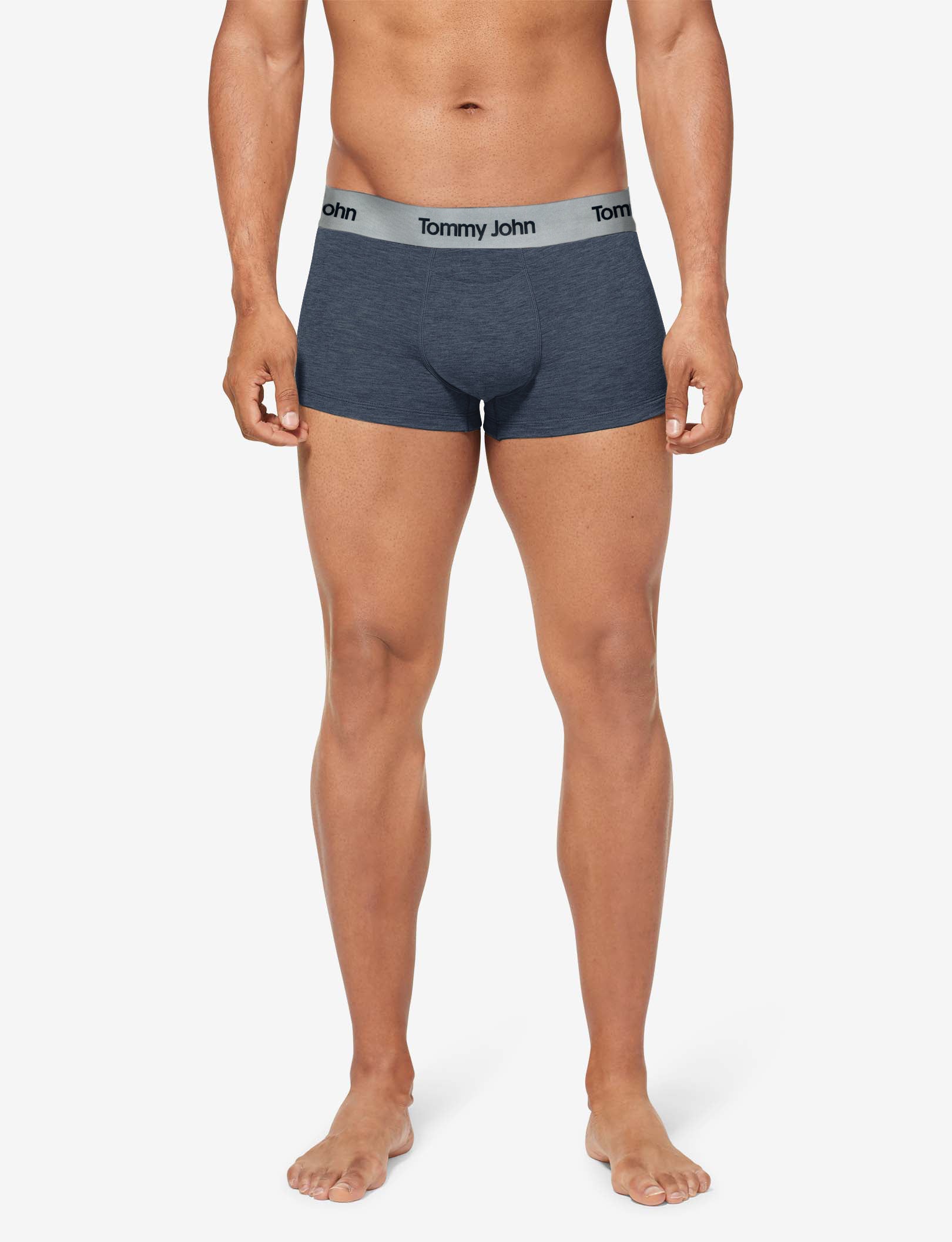 Second Skin Square Cut, Titanium Waistband::Dress Blues Heather