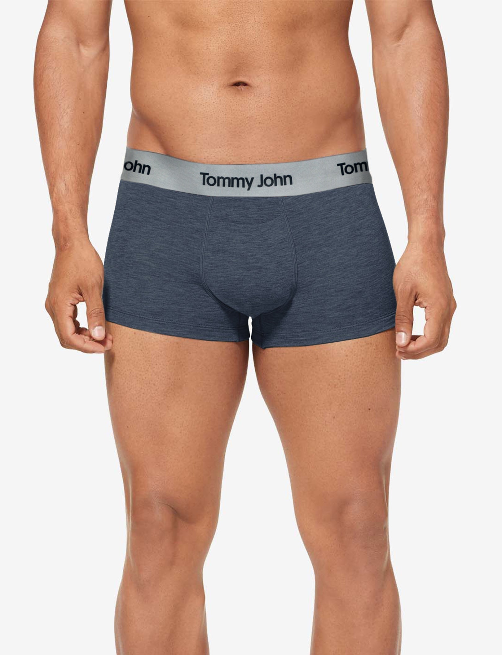 Second Skin Square Cut, Titanium Waistband::Dress Blues Heather