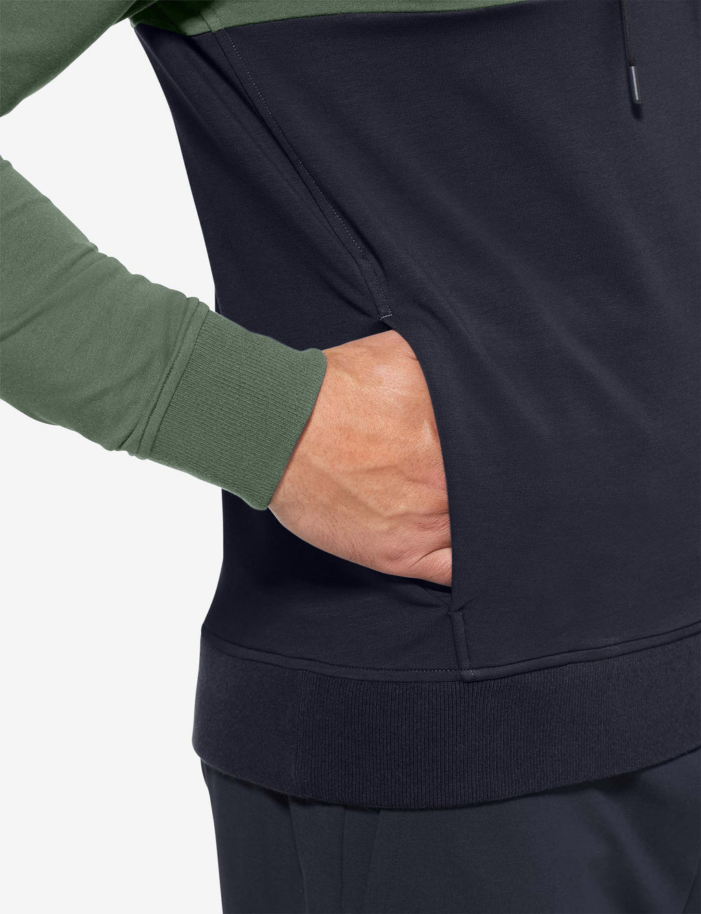 Luxe French Terry Hoodie::Sea Spray/Night Sky Colorblock
