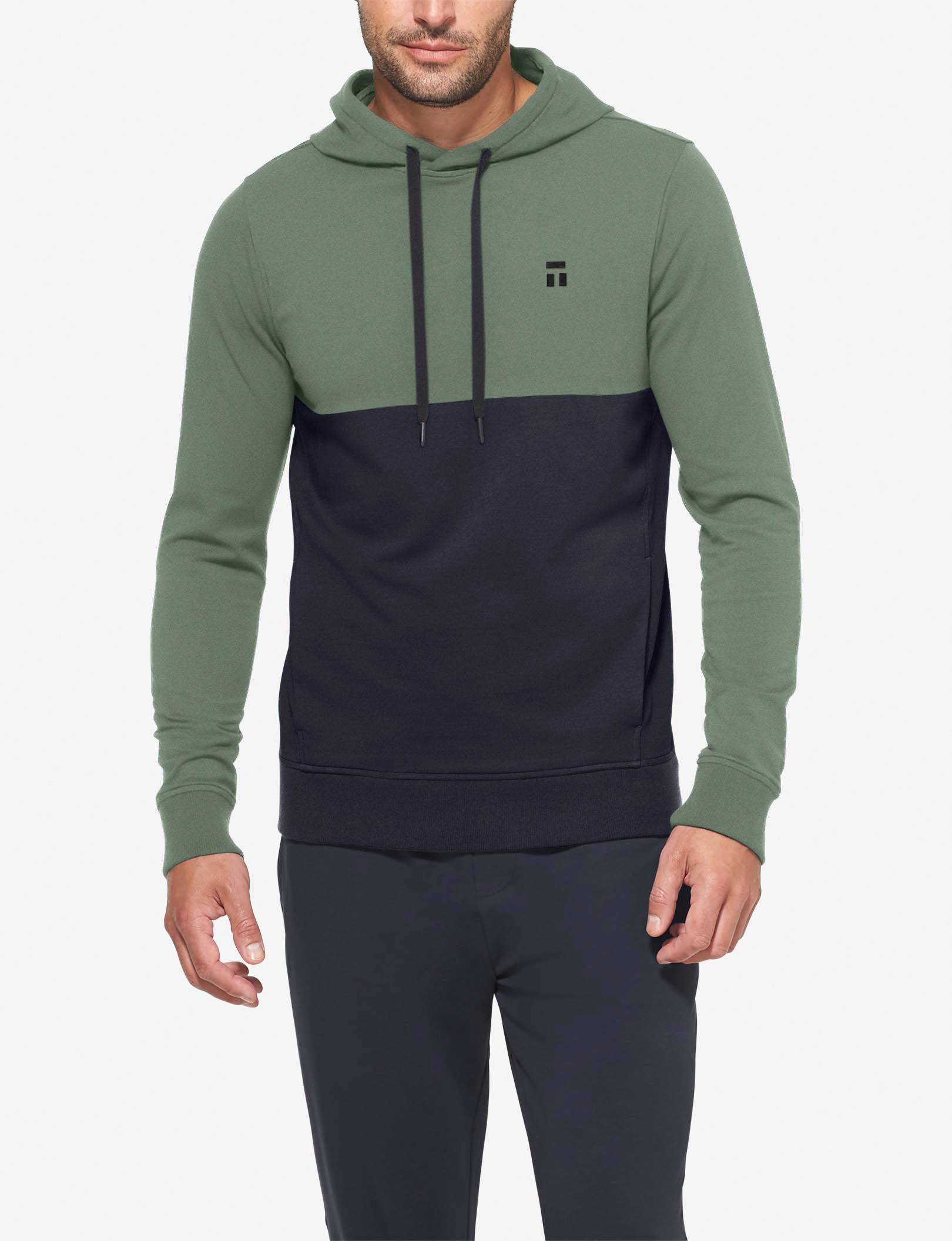 Luxe French Terry Hoodie::Sea Spray/Night Sky Colorblock
