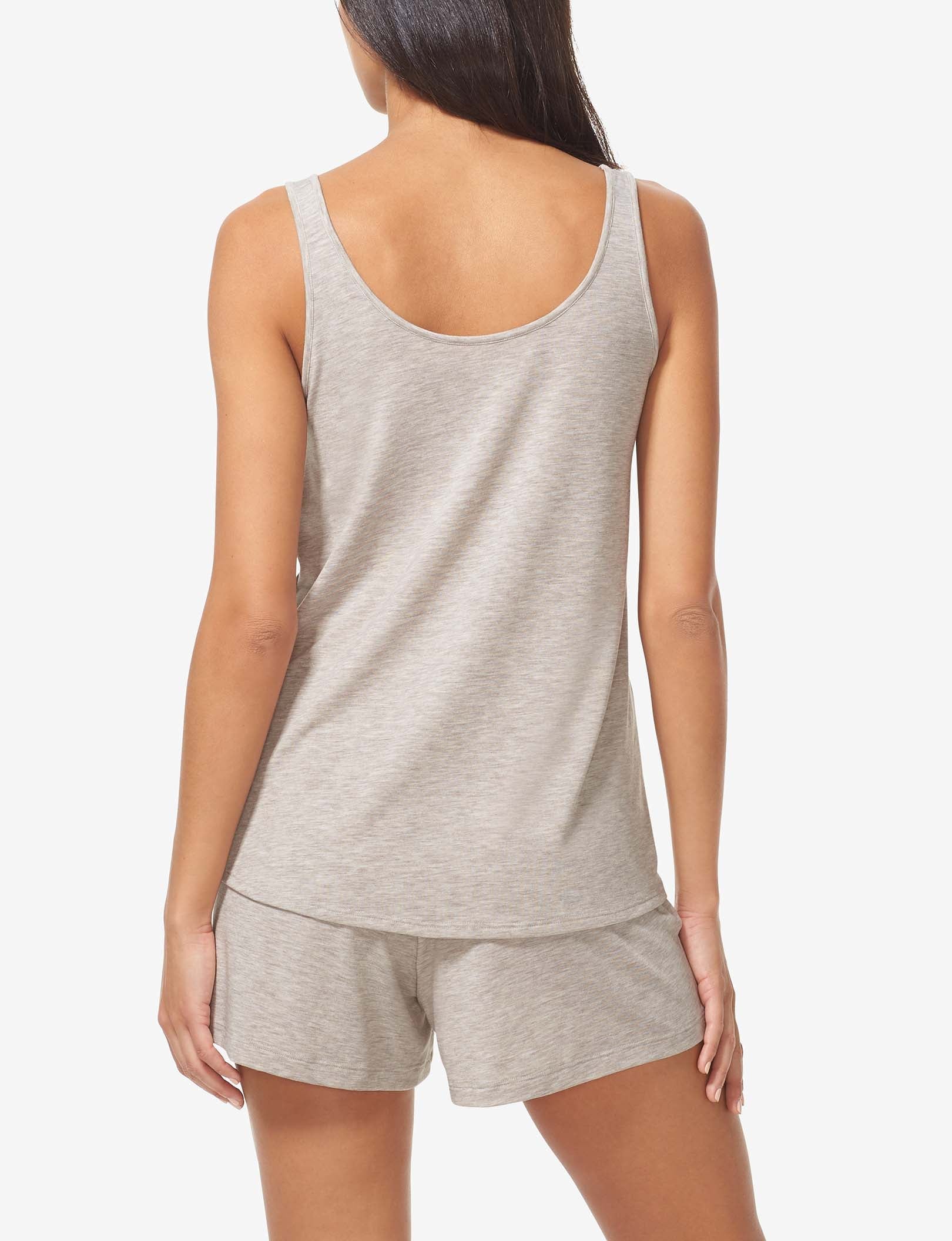 Women's Second Skin Sleep Tank & Pant Basic Set::Dove Heather
