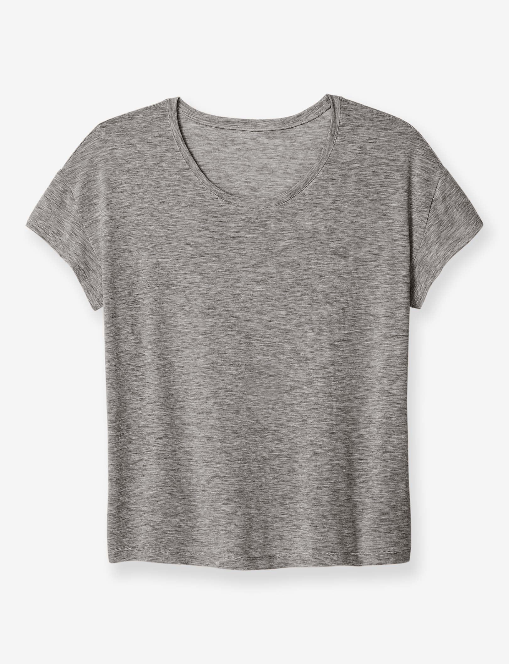 Women's Second Skin Sleep Tee & Short Basic Set::Medium Heather Grey