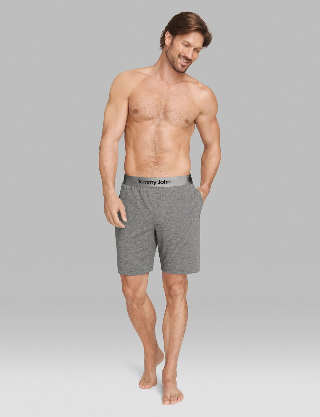 Second Skin Sleep Short::Medium Heather Grey