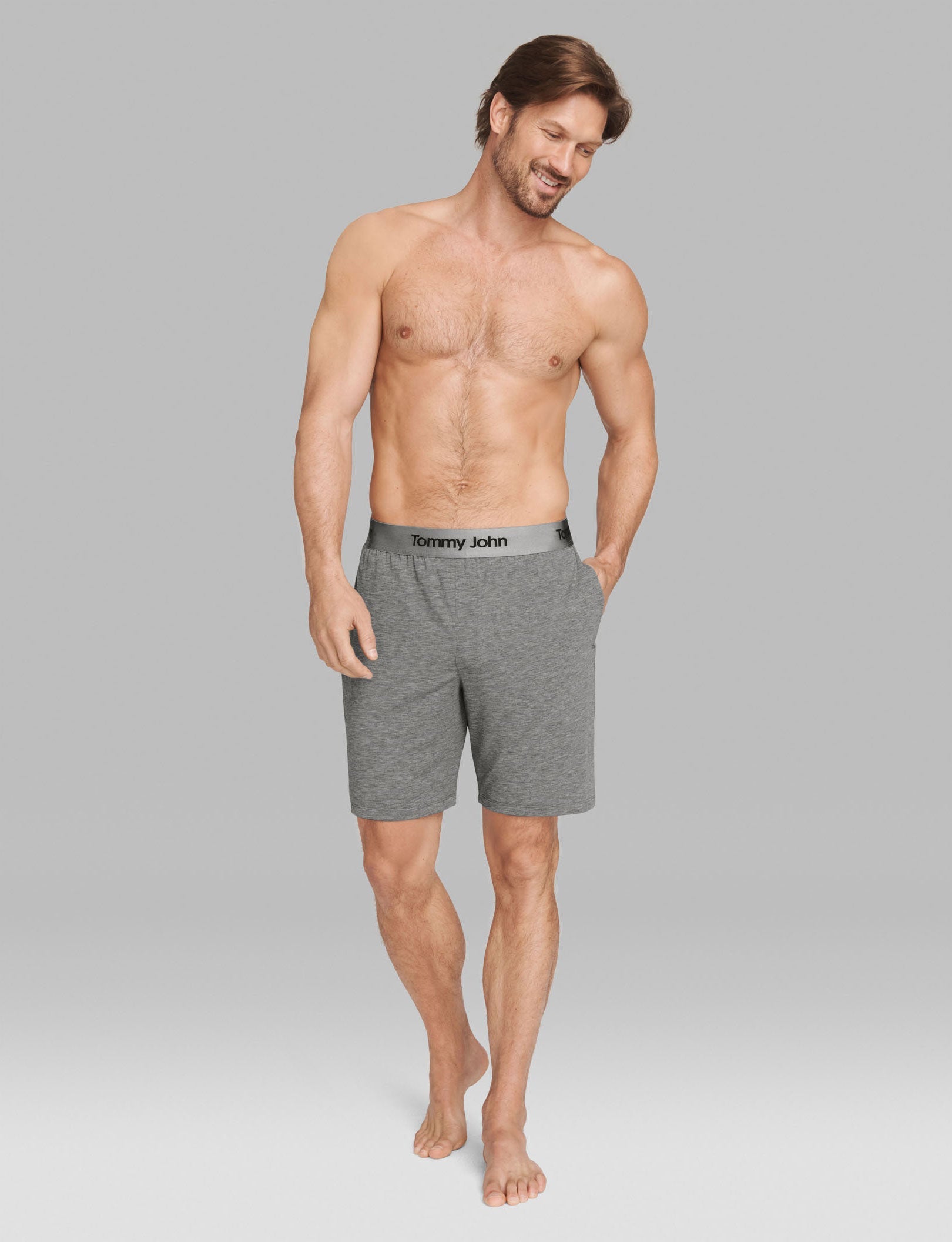 Second Skin Sleep Short::Medium Heather Grey