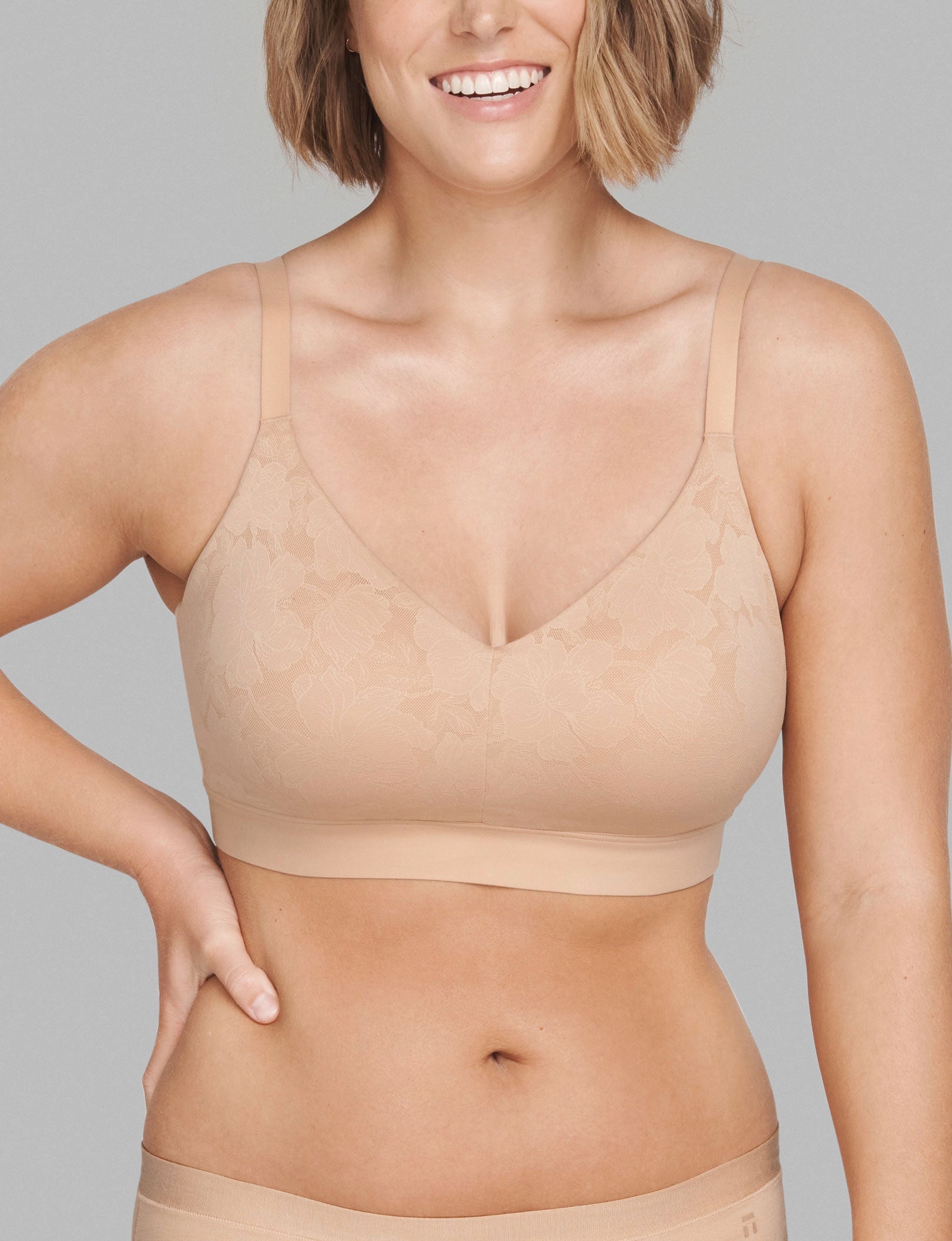 Second Skin Comfort Lace Bralette::Maple Sugar Lace