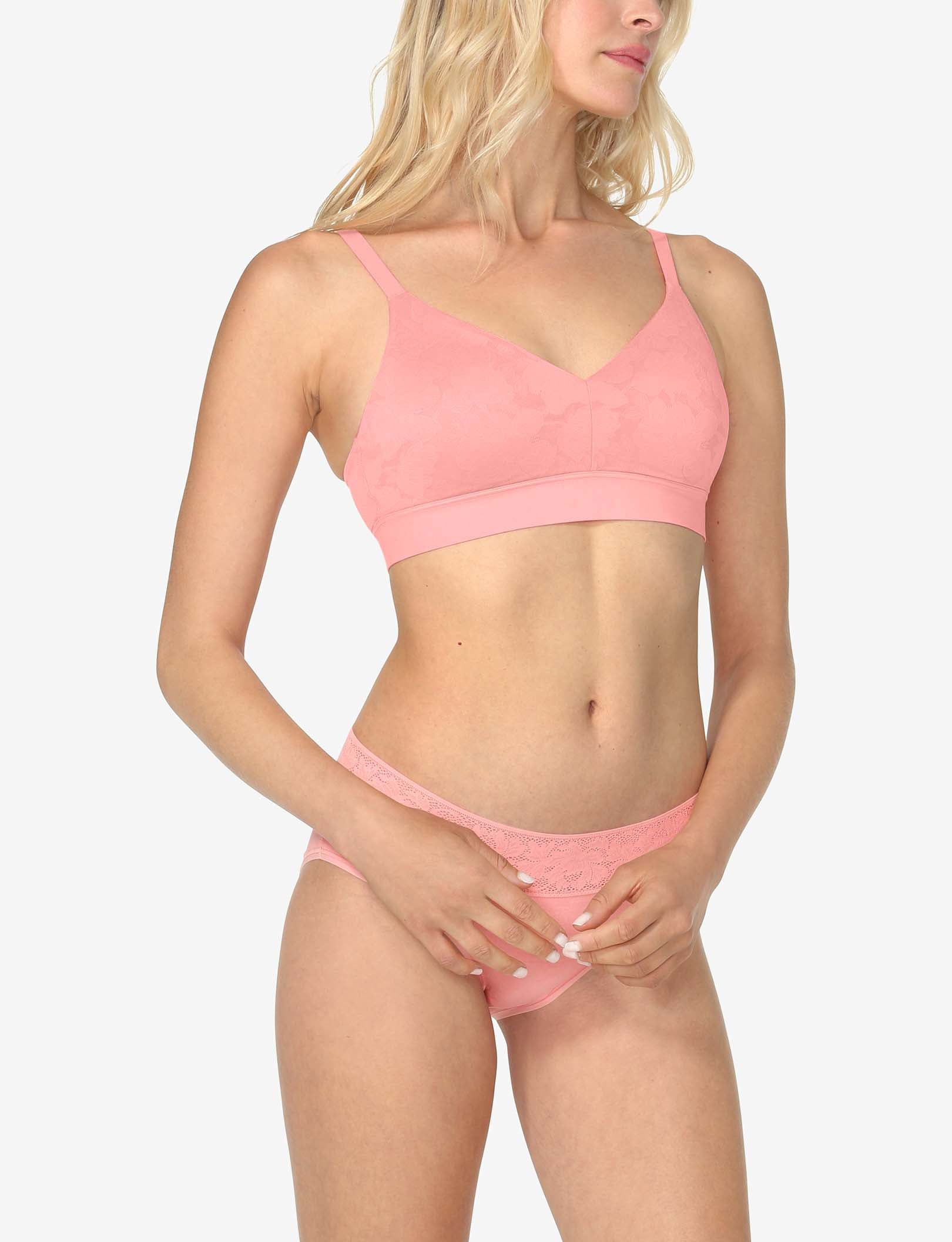 Second Skin Comfort Lace Bralette::Flamingo Pink Lace