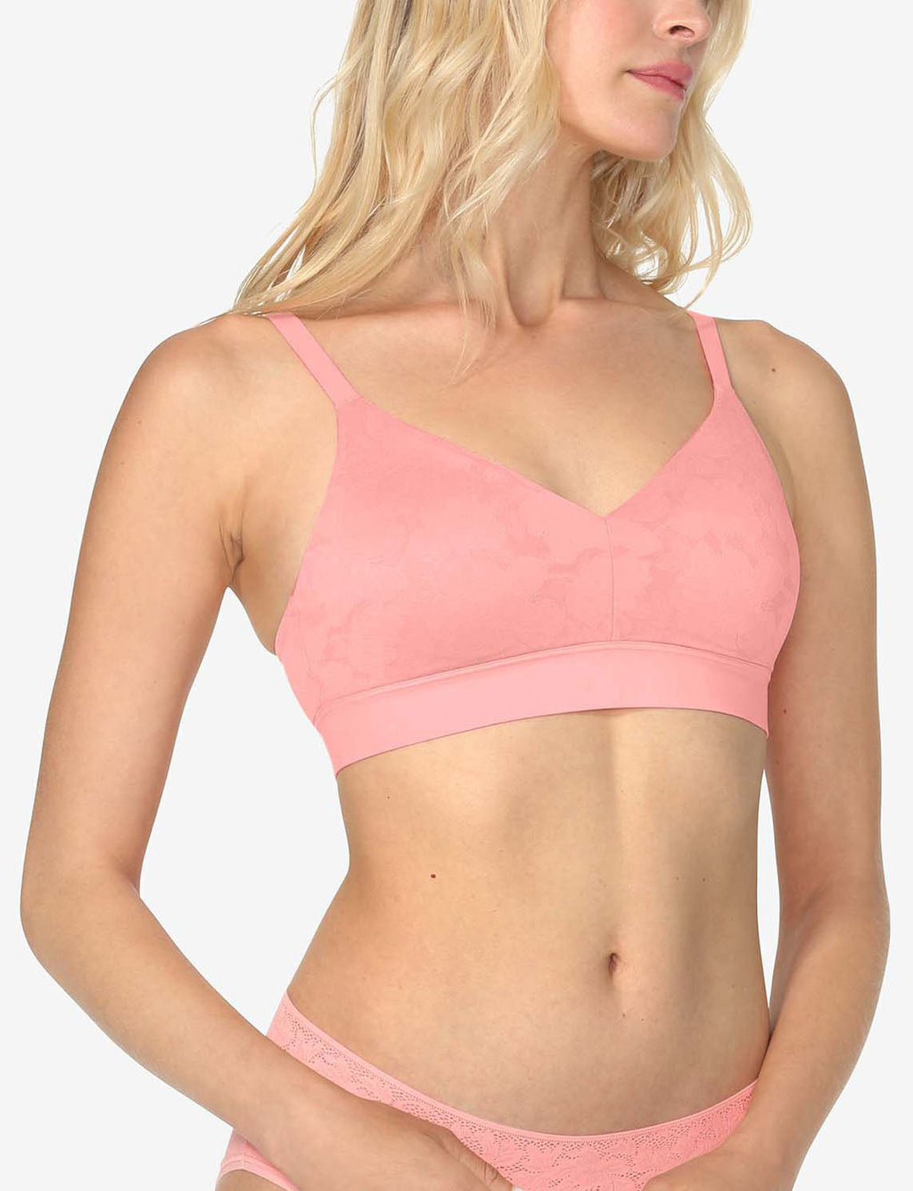 Second Skin Comfort Lace Bralette::Flamingo Pink Lace