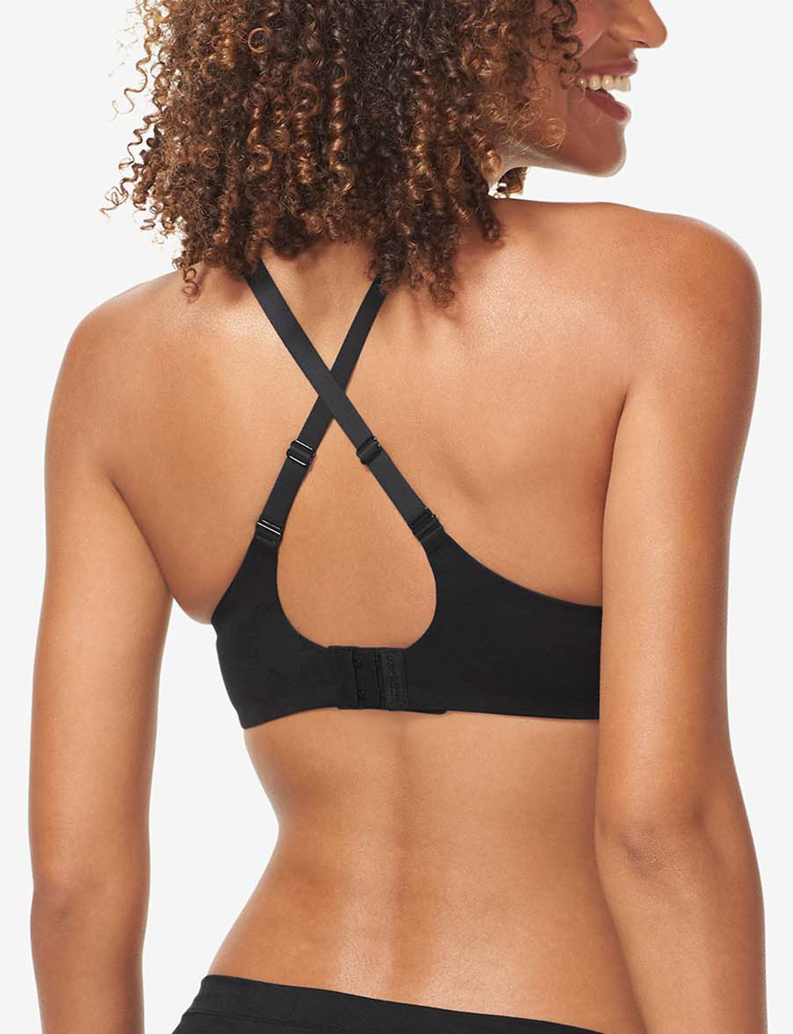 Second Skin Comfort Lace Lightly Lined Wireless Bra::Black Lace