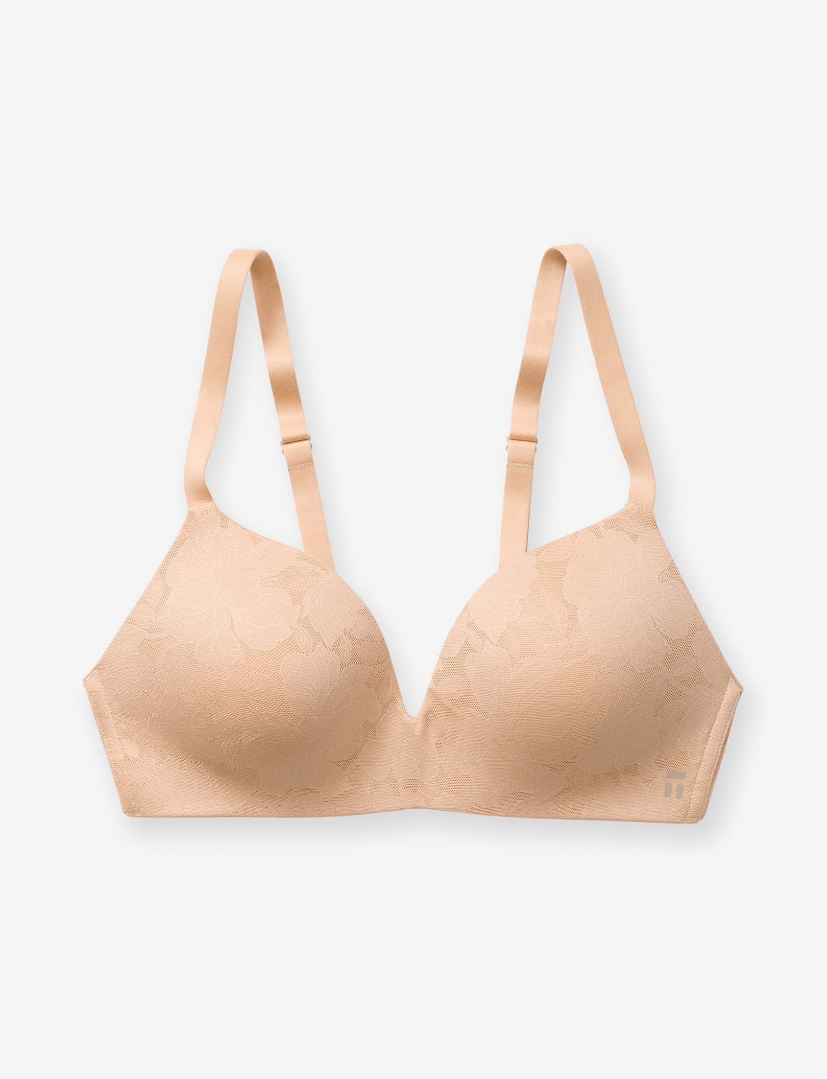 Second Skin Comfort Lace Lightly Lined Wireless Bra::Maple Sugar Lace