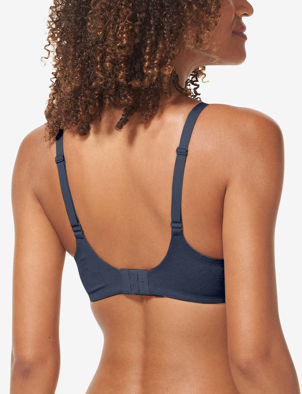 Second Skin Comfort Lace Lightly Lined Wireless Bra::Dress Blues Lace
