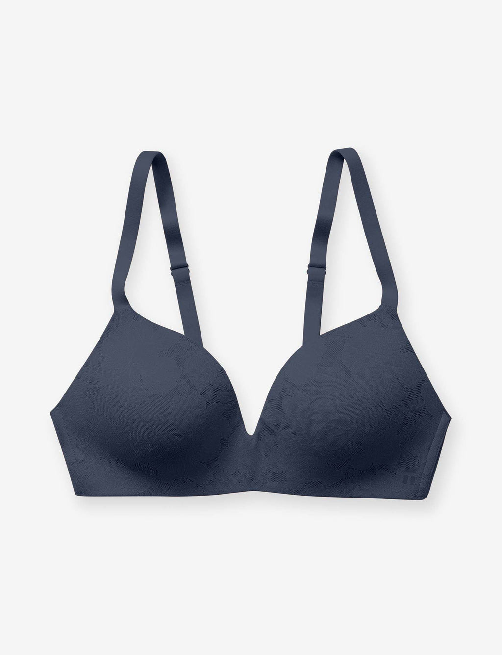 Second Skin Comfort Lace Lightly Lined Wireless Bra::Dress Blues Lace