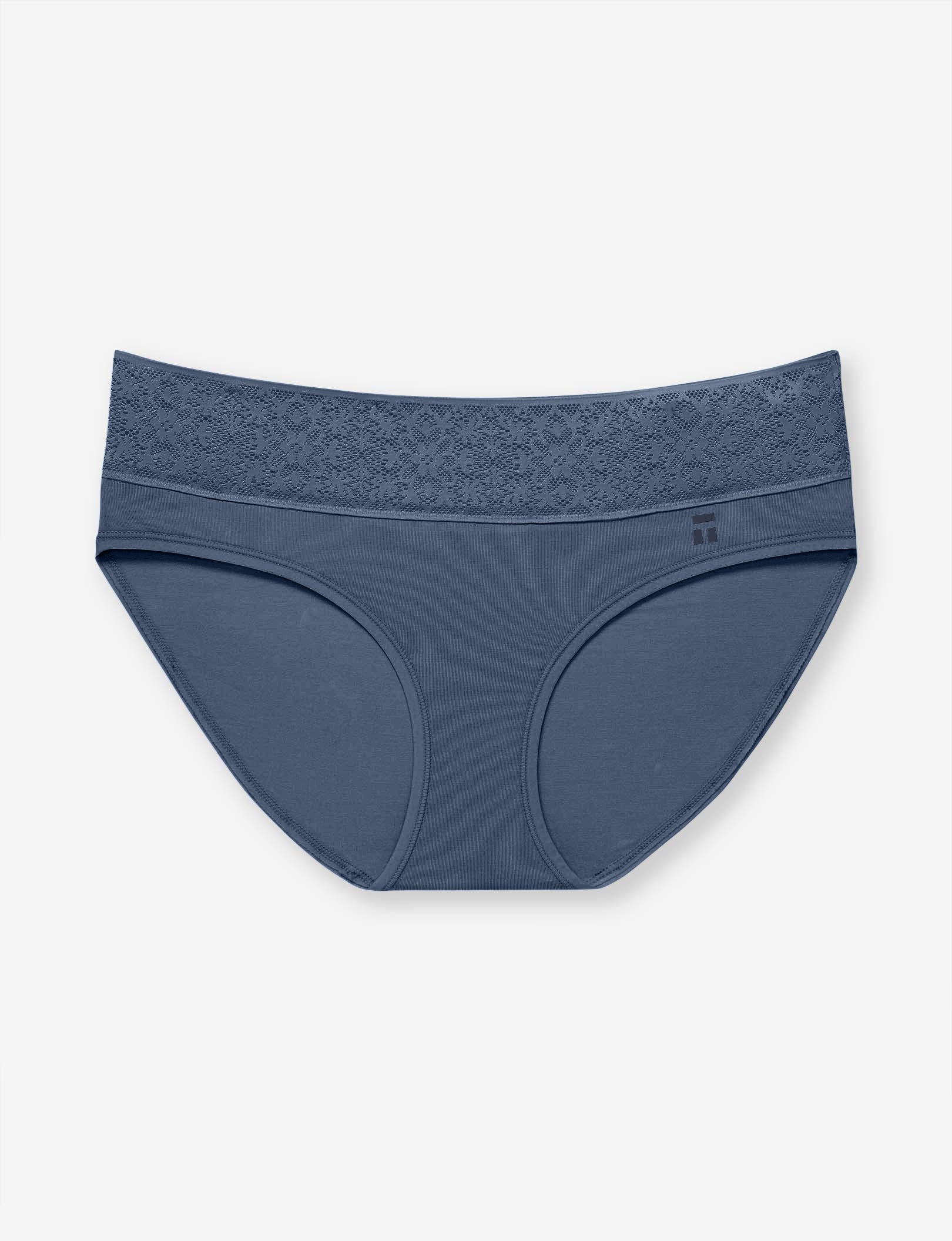 Women's Cool Cotton Brief, Lace Waist::Bering Sea Lace Waist