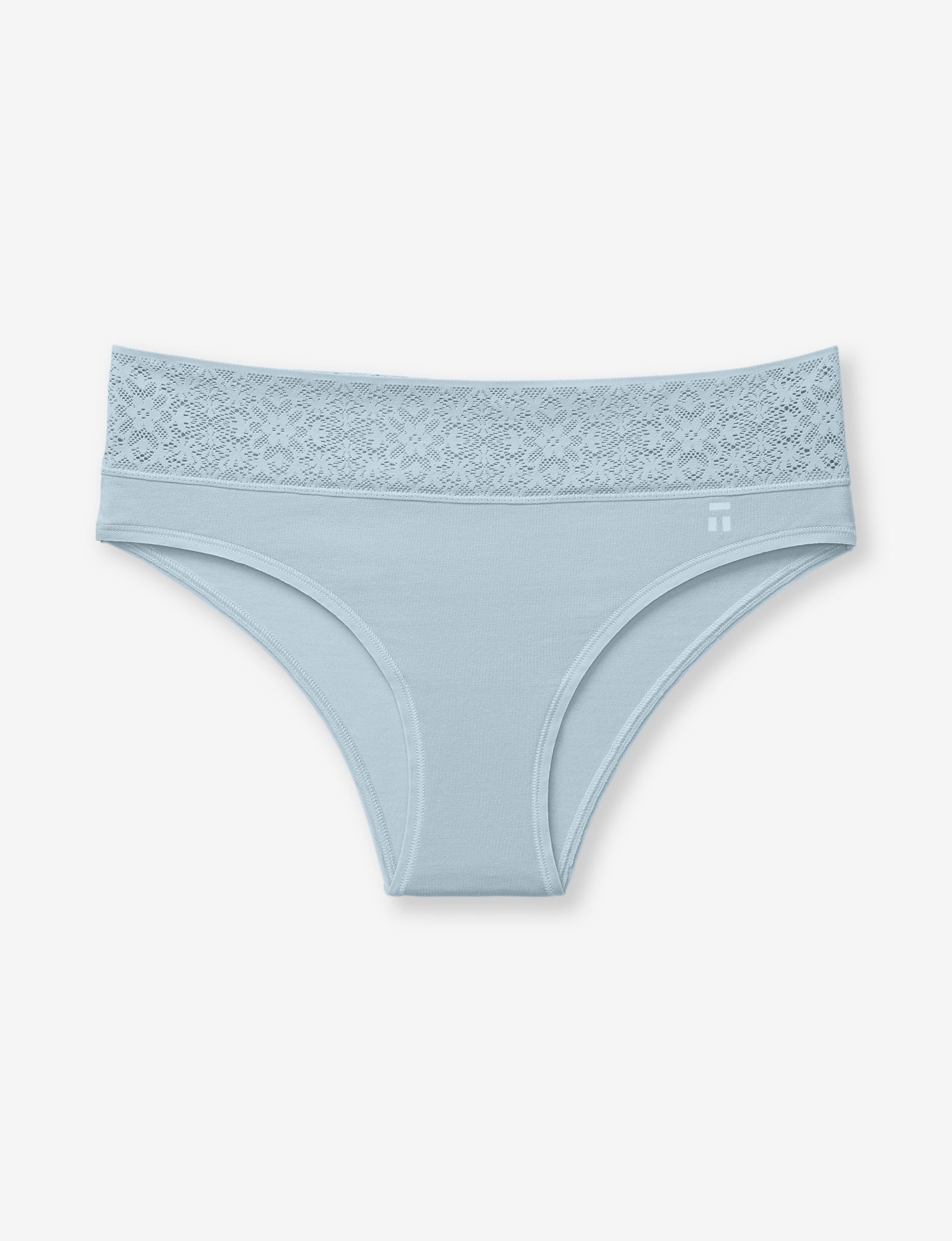 Women's Cool Cotton Cheeky, Lace Waist::Plein Air Lace Waist