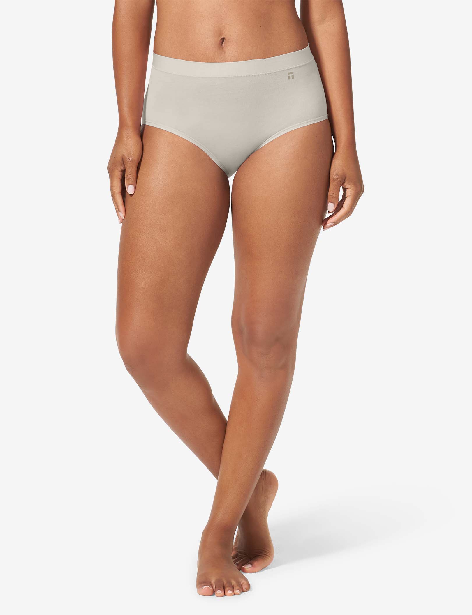 Women's Cool Cotton High Rise Brief::Silver Gray