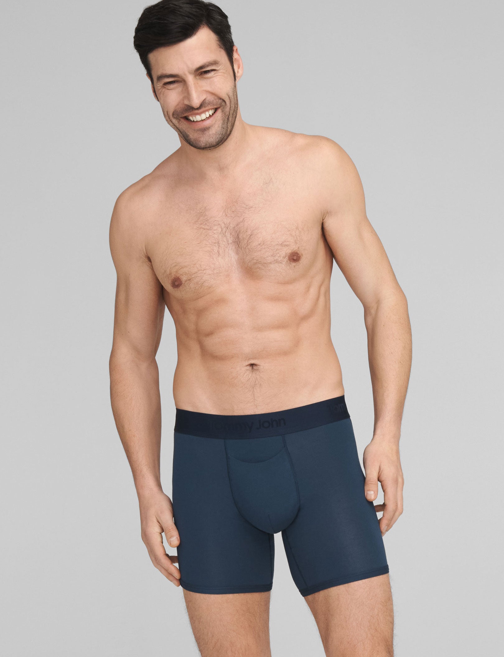 Second Skin Mid-Length Boxer Brief 6" (3-Pack)::Dress Blues