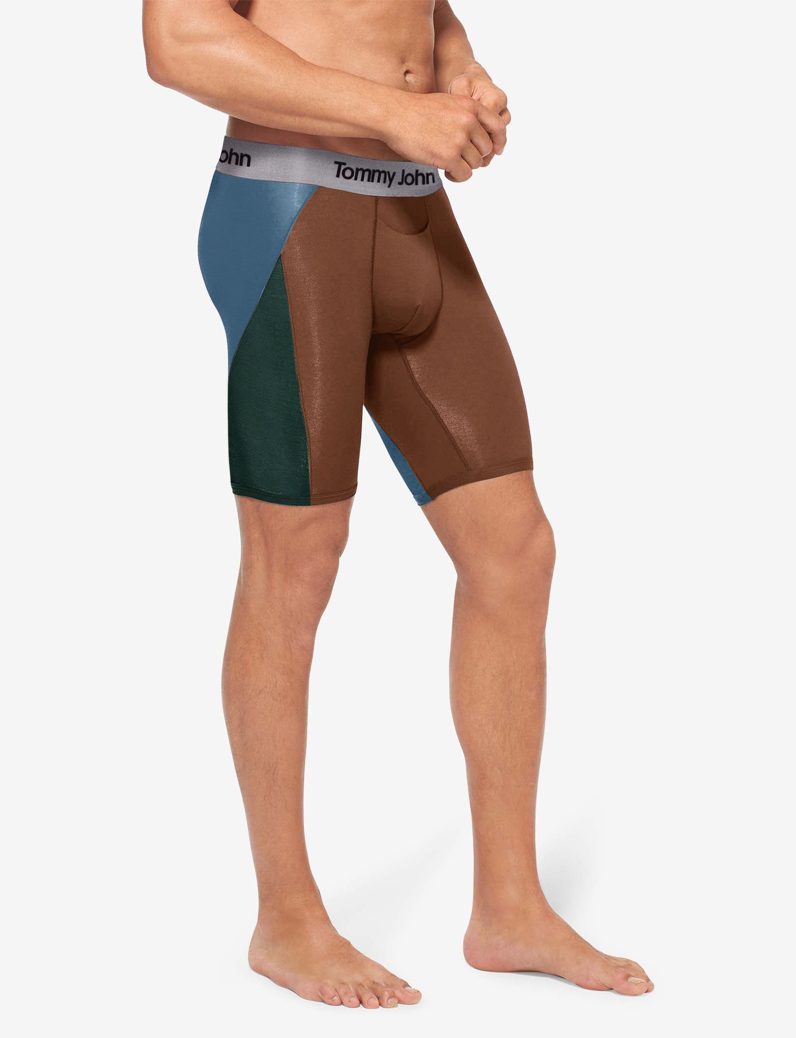 Second Skin Boxer Brief 8"::Tortoise Shell Colorblock