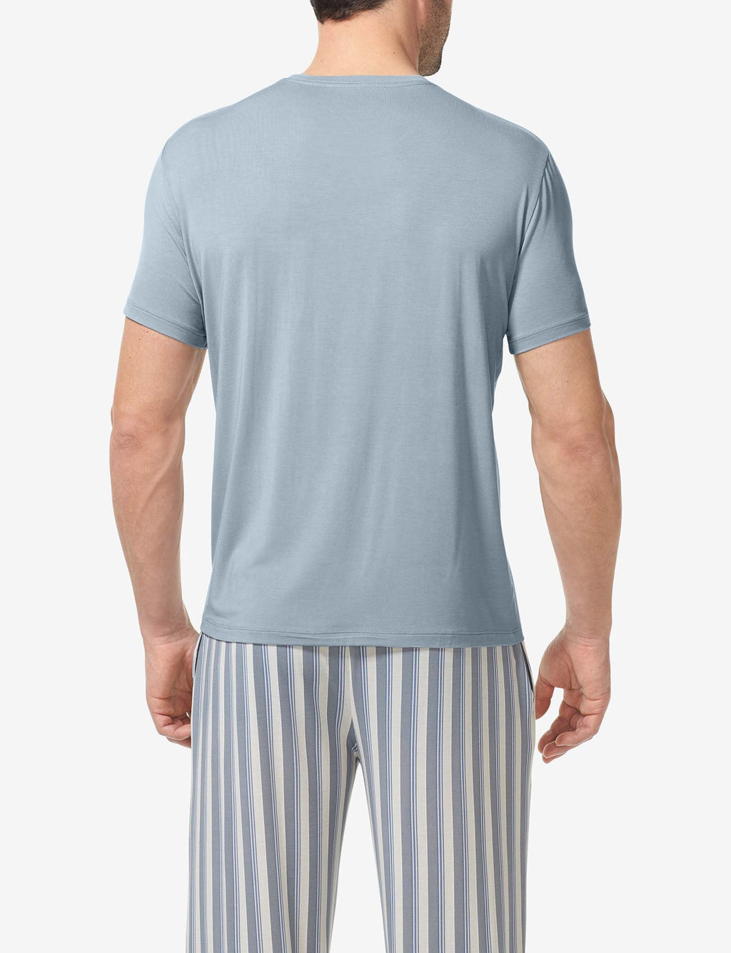Second Skin Sleep Crew Neck Pocket Tee::Weathervane/Goodnight Stripe Pocket
