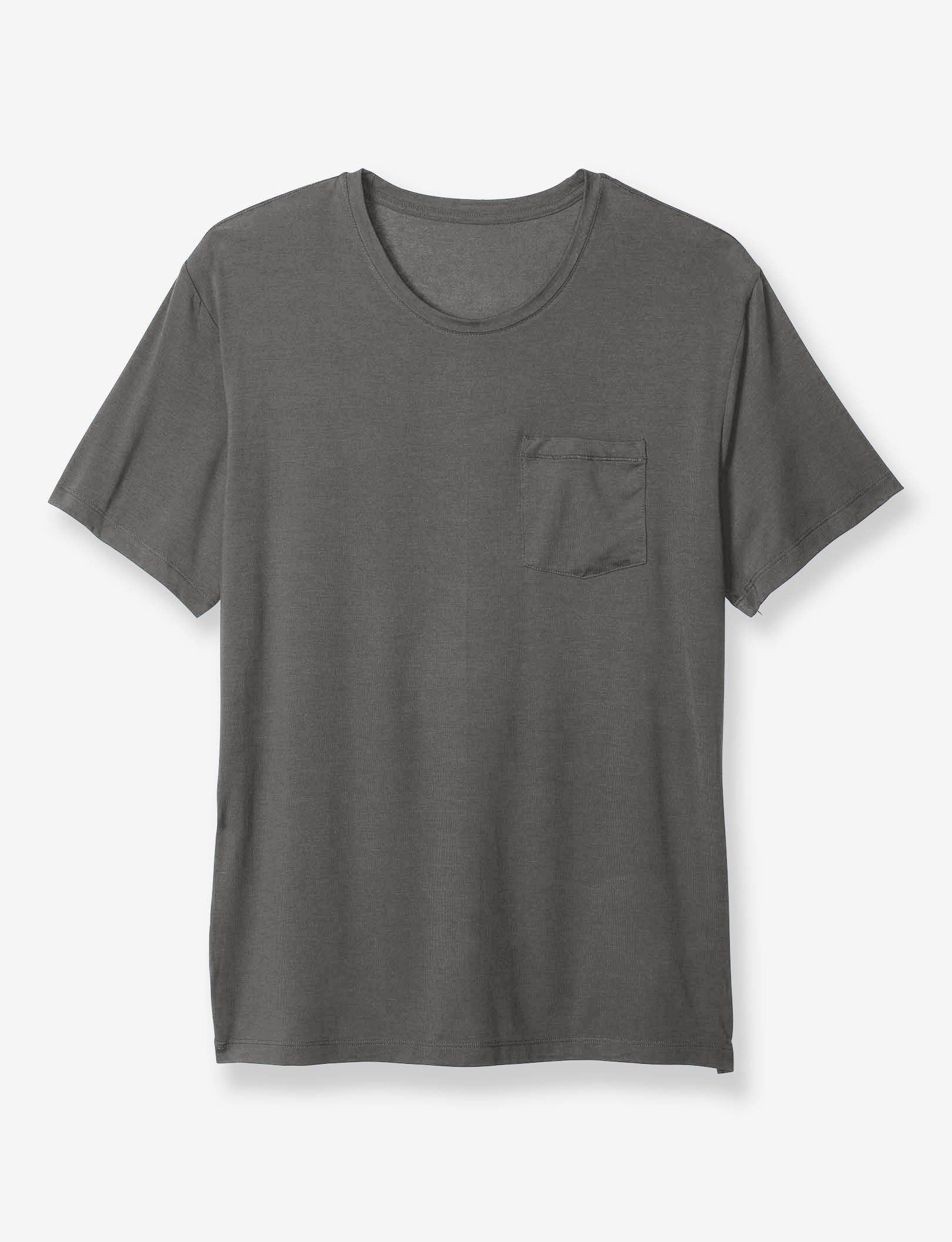 Second Skin Sleep Crew Neck Pocket Tee::Pewter