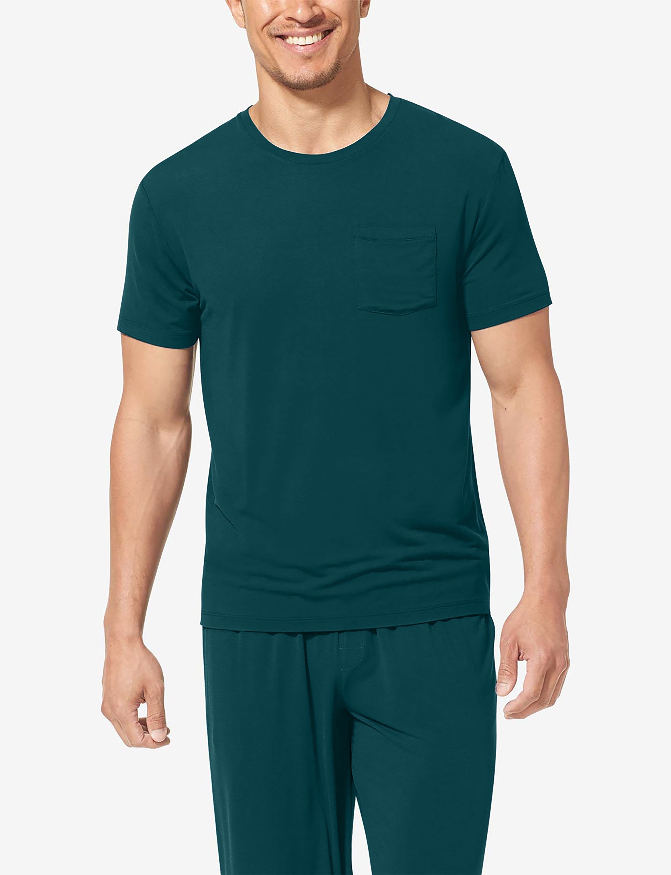 Second Skin Sleep Crew Neck Pocket Tee::Deep Teal
