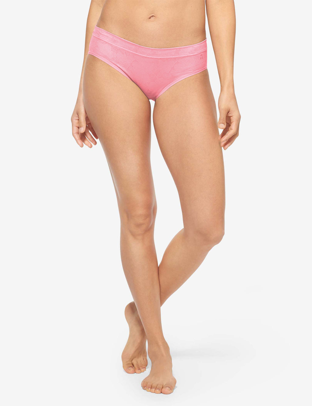 Women’s Second Skin Comfort Lace Brief::Geranium Pink Lace