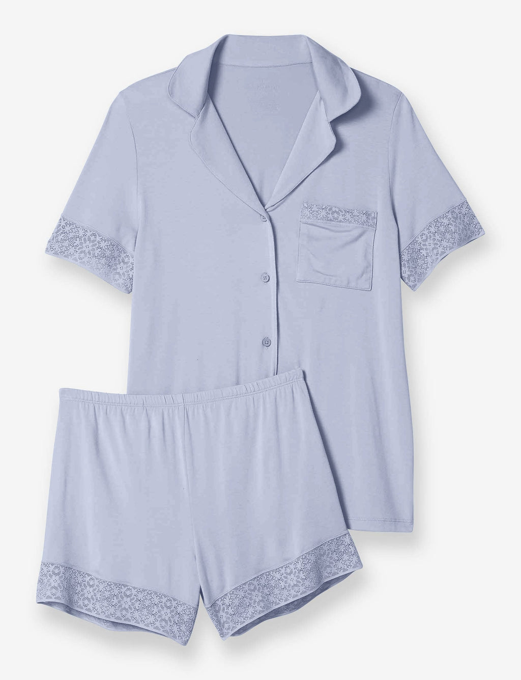 Women's Pajama Short, Lace Trim::Kentucky Blue