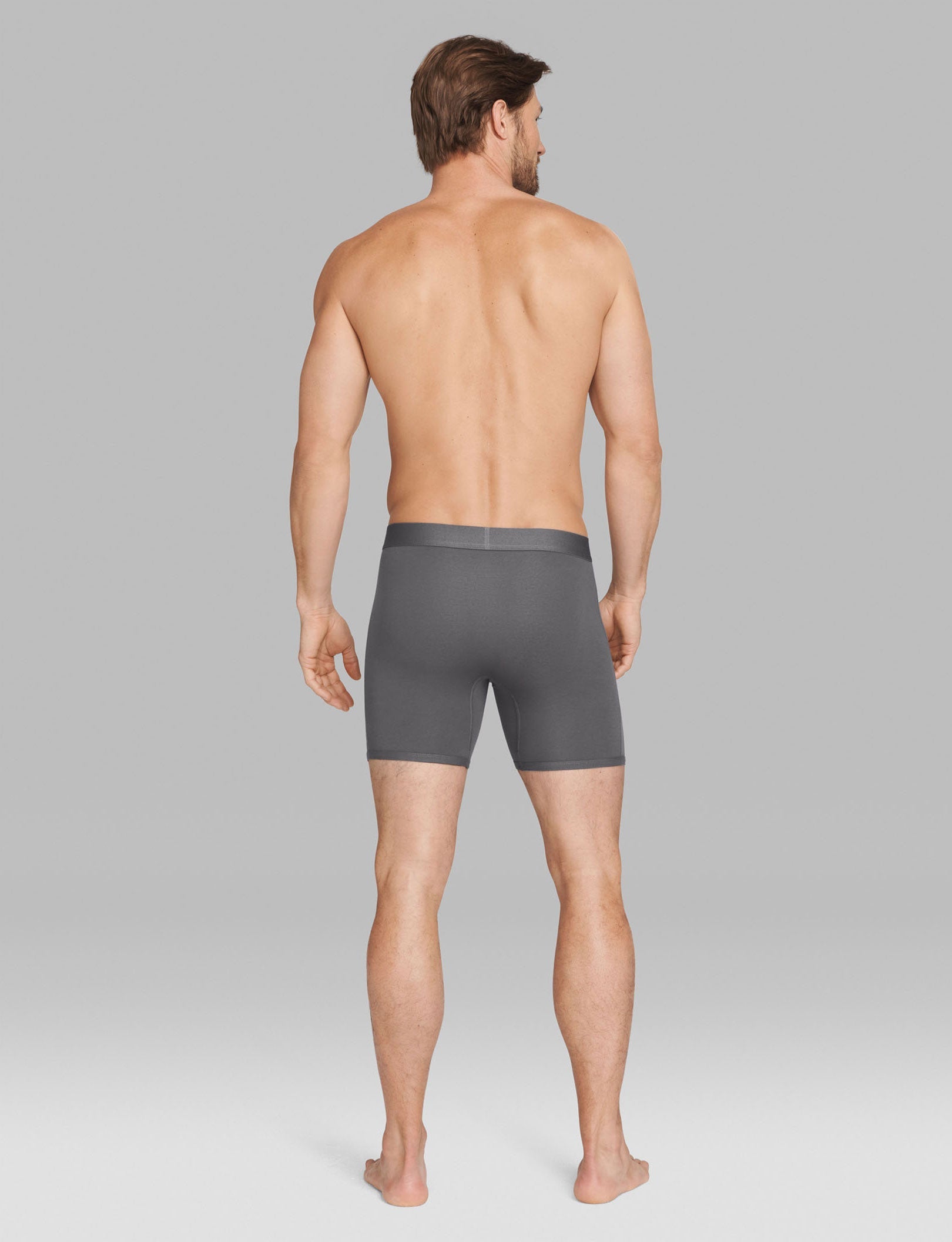 Cool Cotton Mid-Length Boxer Brief 6" (3-Pack)::Iron Grey