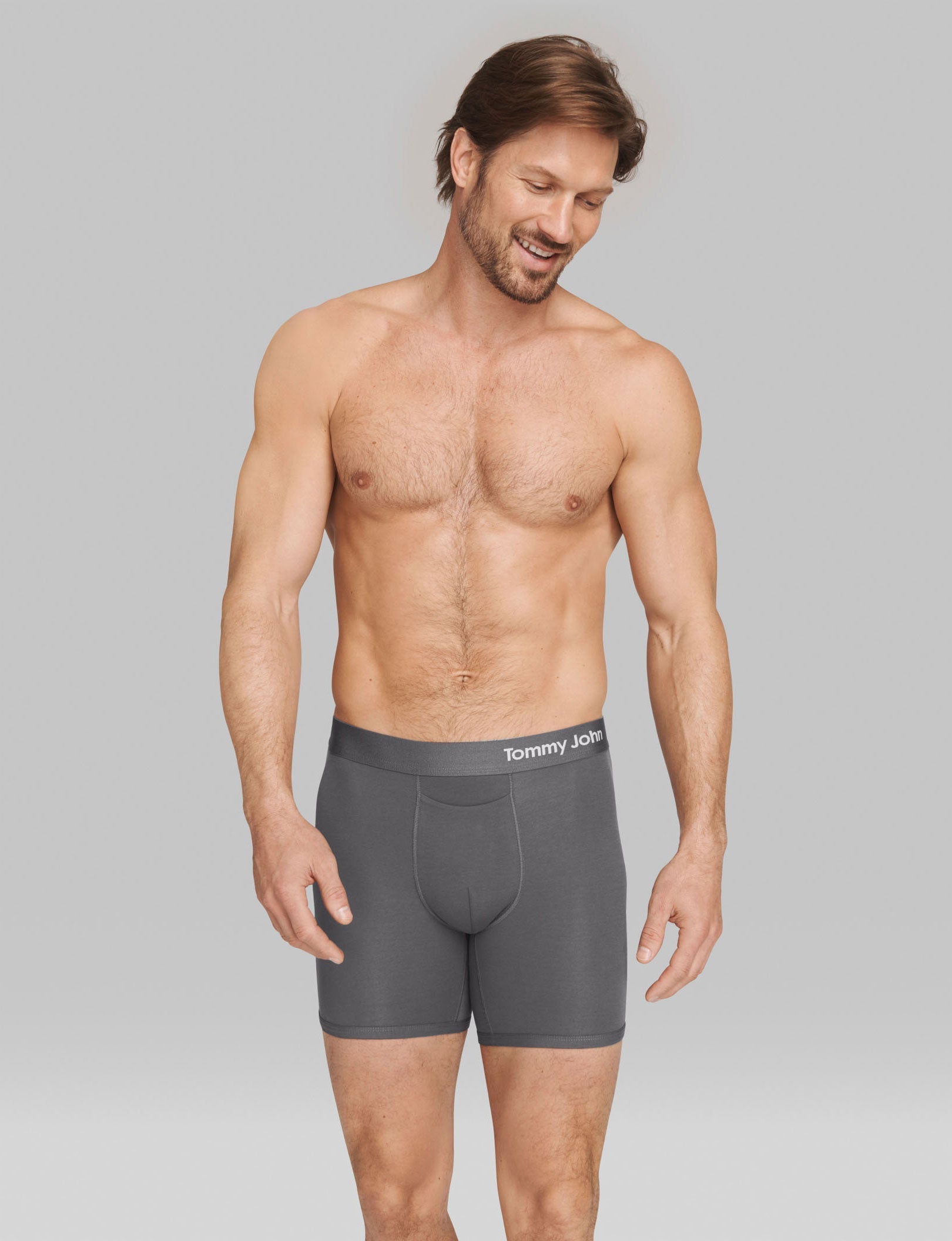 Cool Cotton Mid-Length Boxer Brief 6" (3-Pack)::Iron Grey