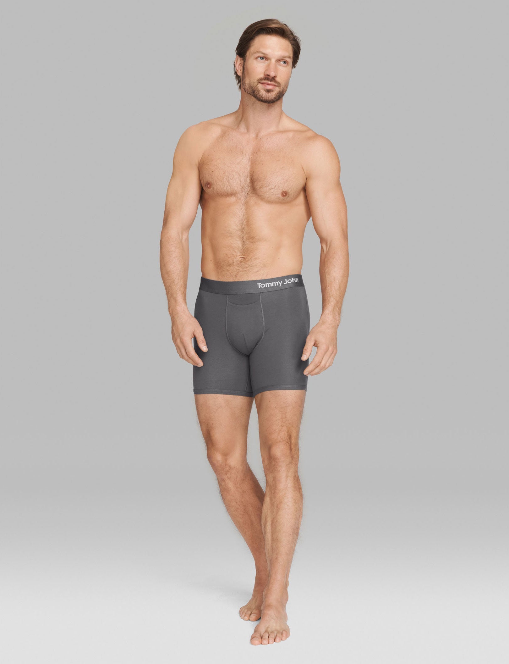Cool Cotton Mid-Length Boxer Brief 6" (3-Pack)::Iron Grey