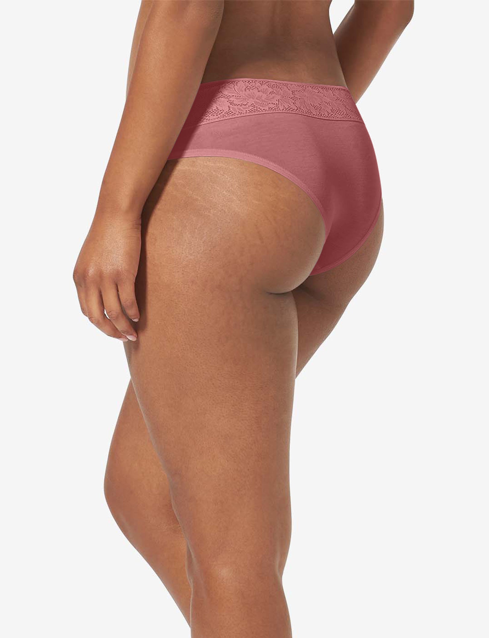 Women's Second Skin Cheeky, Lace Waist::Deco Rose Lace Waist