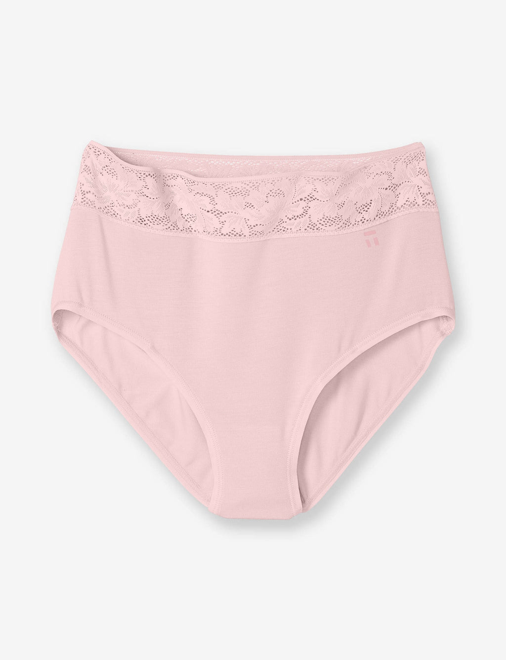 Women's Second Skin High Rise Brief, Lace Waist::Peachskin Lace Waist