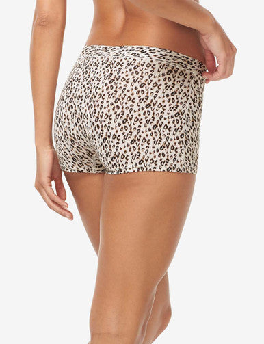 Women's Cool Cotton Boyshort::Natural Leopard
