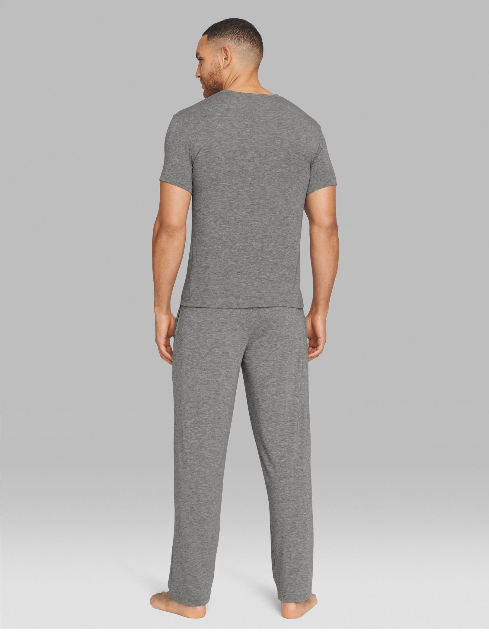 Second Skin Sleep Crew Neck Pocket Tee::Medium Heather Grey